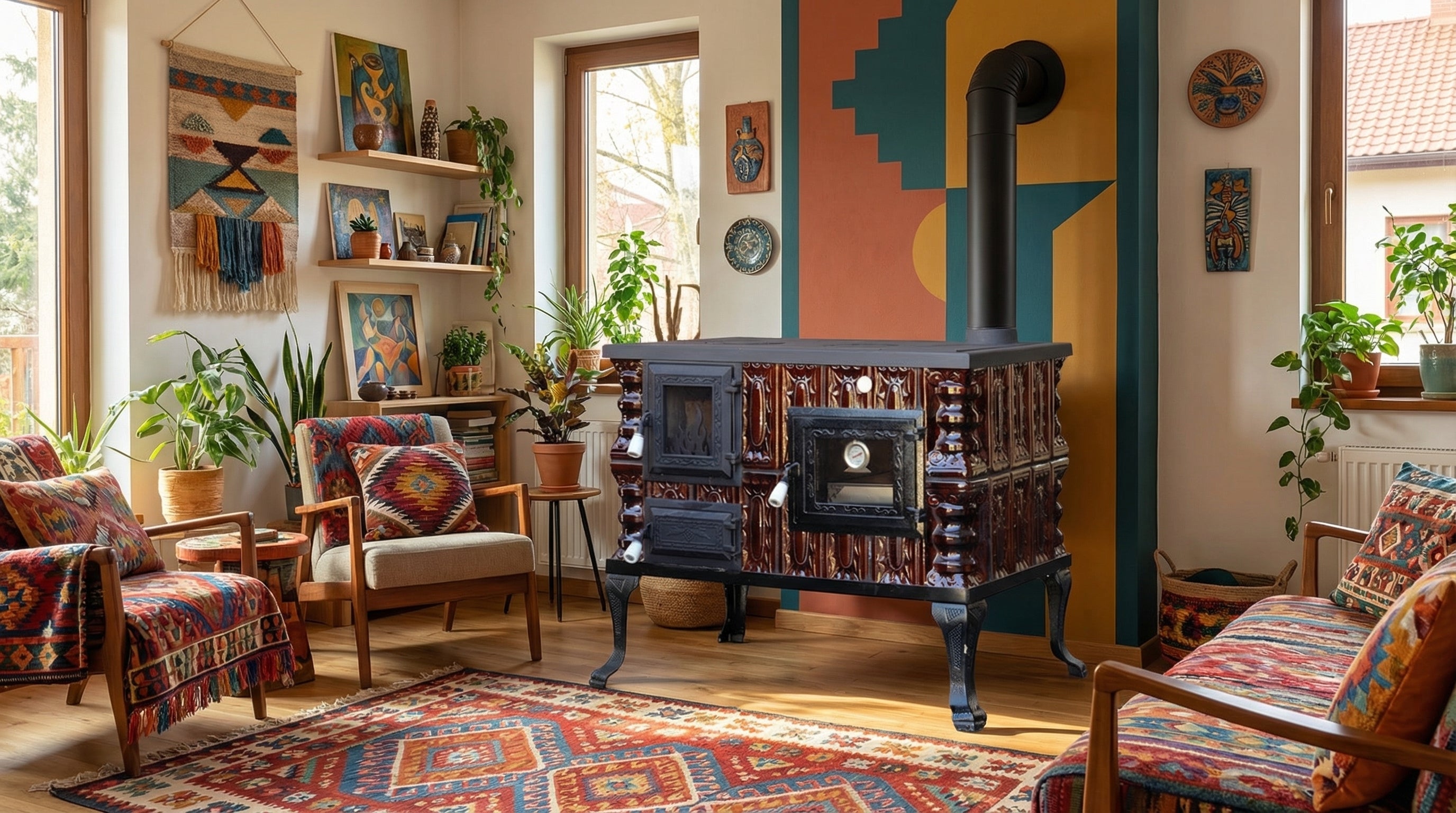 POÊLE CÉRAMIQUE MODÈLE 6 MARRON DROIT 10 kW