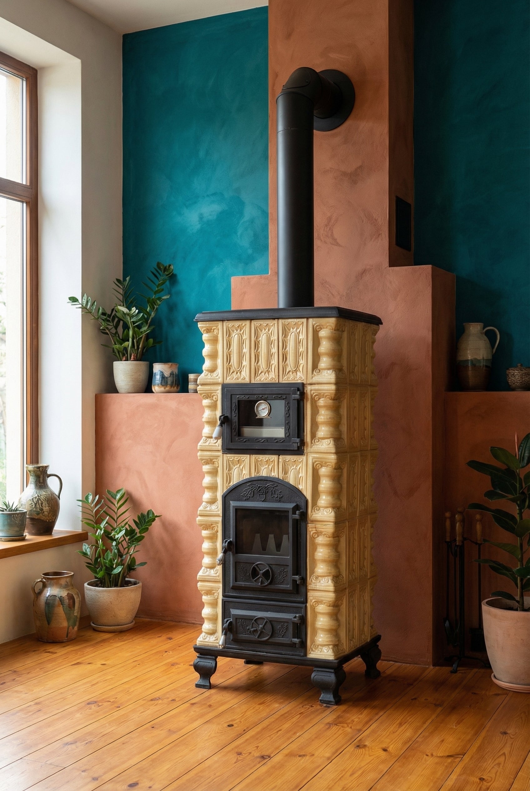 POÊLE CÉRAMIQUE MODÈLE 5 CRÈME 10 kW