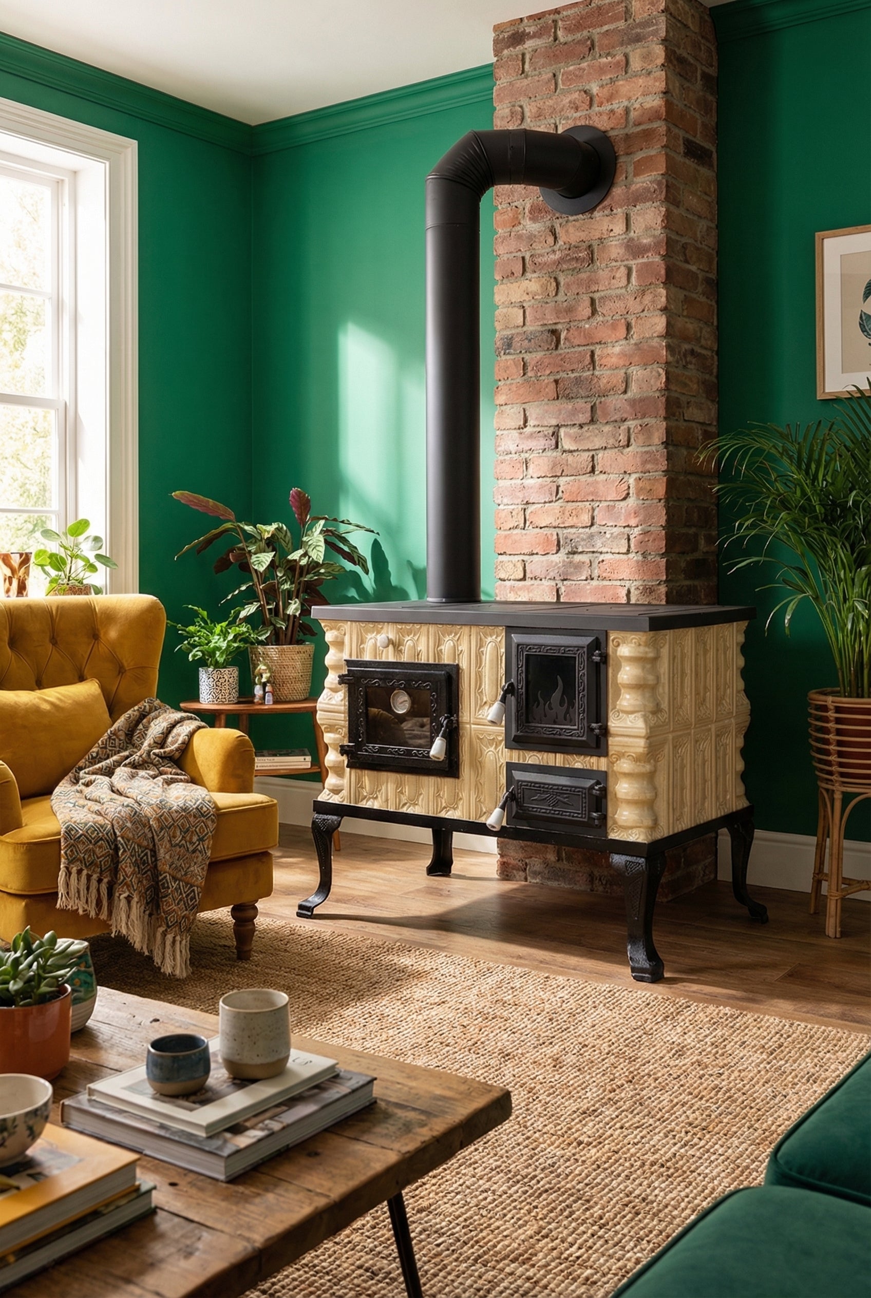 POÊLE CÉRAMIQUE MODÈLE 6 CRÈME GAUCHE 10 kW