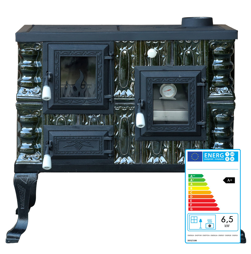 STUFA IN CERAMICA MODELLO 7 VERDE DESTRA 6,5 kW
