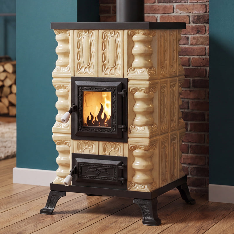 POÊLE CÉRAMIQUE MODÈLE 15 CRÈME 5 kW