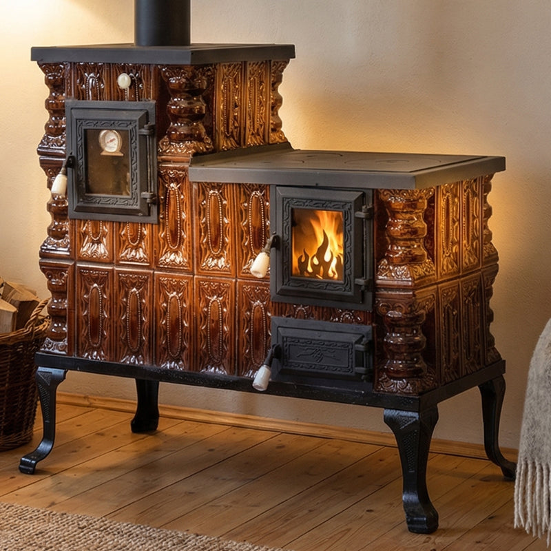 KERAMISKĀ KRĀSNS MODELIS 1 BRŪNA KREISĀ 10 kW