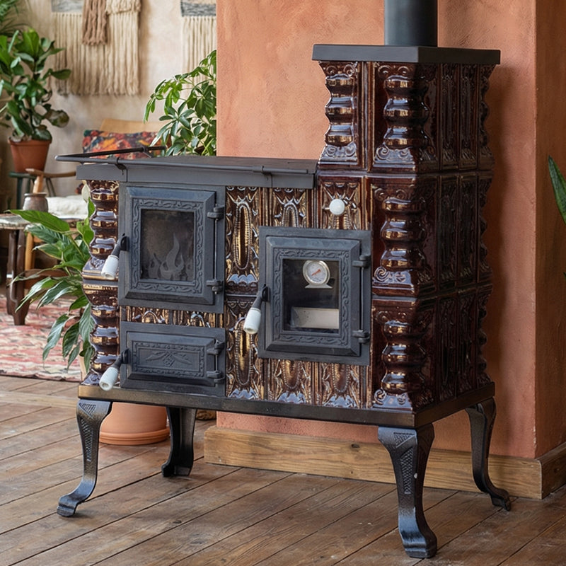 KERAMISKĀ KRĀSNS MODELIS 27 BRŪNA LABĀ 8 kW