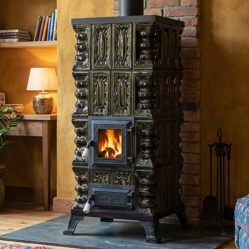 POÊLE CÉRAMIQUE MODÈLE 2 VERT 7 kW