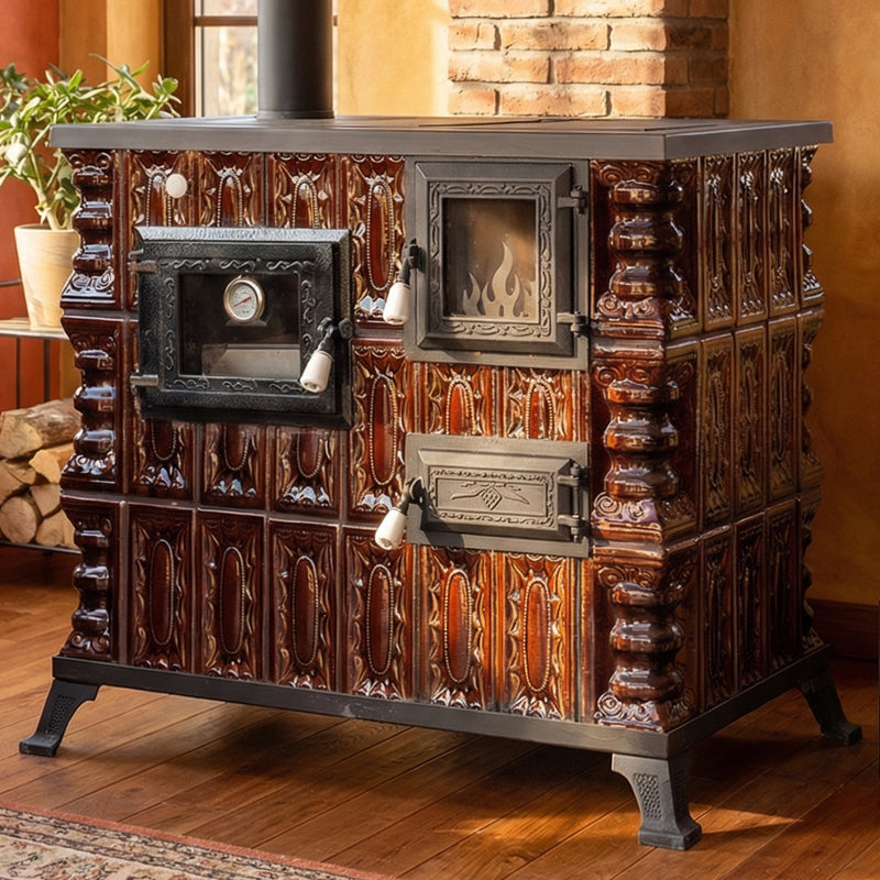 KERAMISKĀ KRĀSNS MODELIS 4 BRŪNA KREISĀ 10 kW