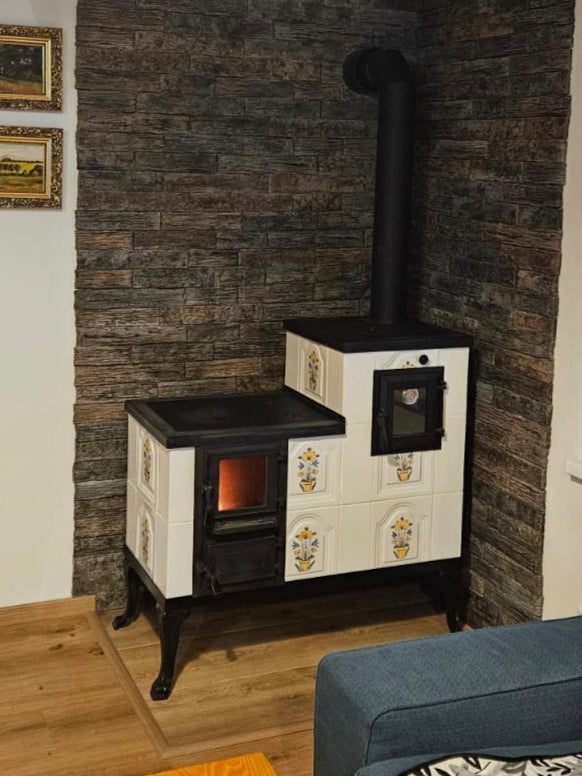 POÊLE CÉRAMIQUE MODÈLE 1 FOLK DROIT 10 kW