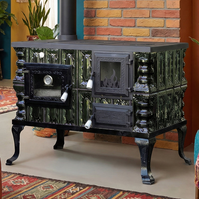 CERAMIC STOVE MODEL 6 GREEN LEFT 10 kW