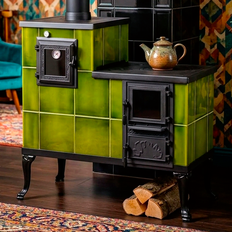 CERAMIC STOVE MODEL 1 LIGHT GREEN LEFT 10 kW
