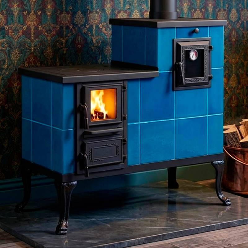 CERAMIC STOVE MODEL 1 BLUE RIGHT 10 kW