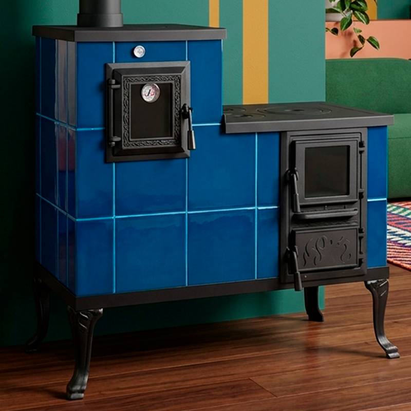 CERAMIC STOVE MODEL 1 BLUE LEFT 10 kW
