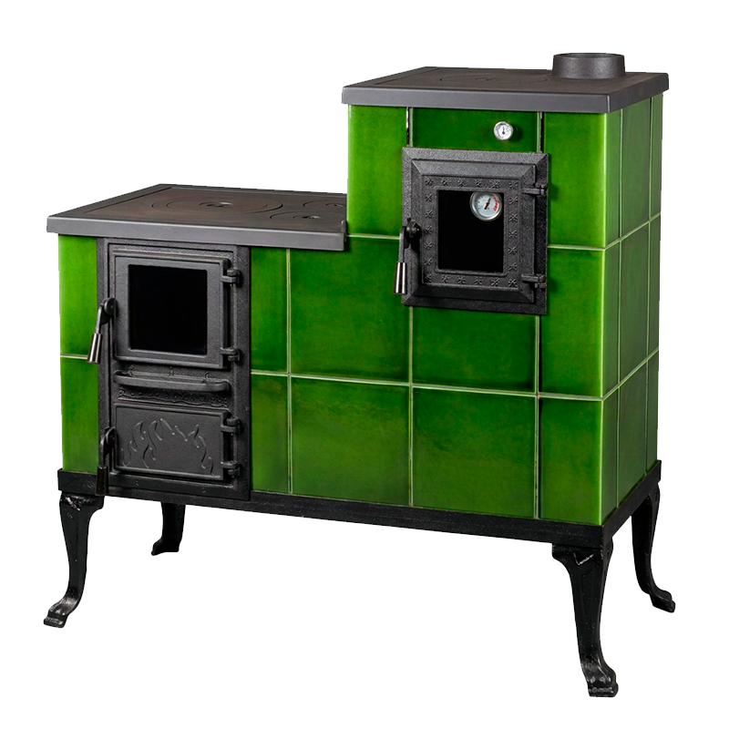 CERAMIC STOVE MODEL 1 LIGHT GREEN RIGHT 10 kW