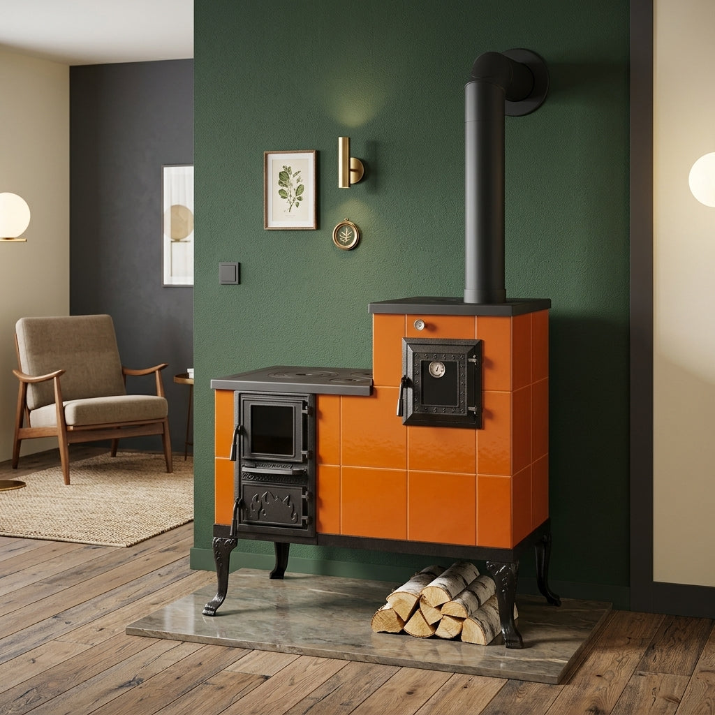 KERAAMINEN KAMIINA MALLI 1 ORANSSI OIKEA 10 kW