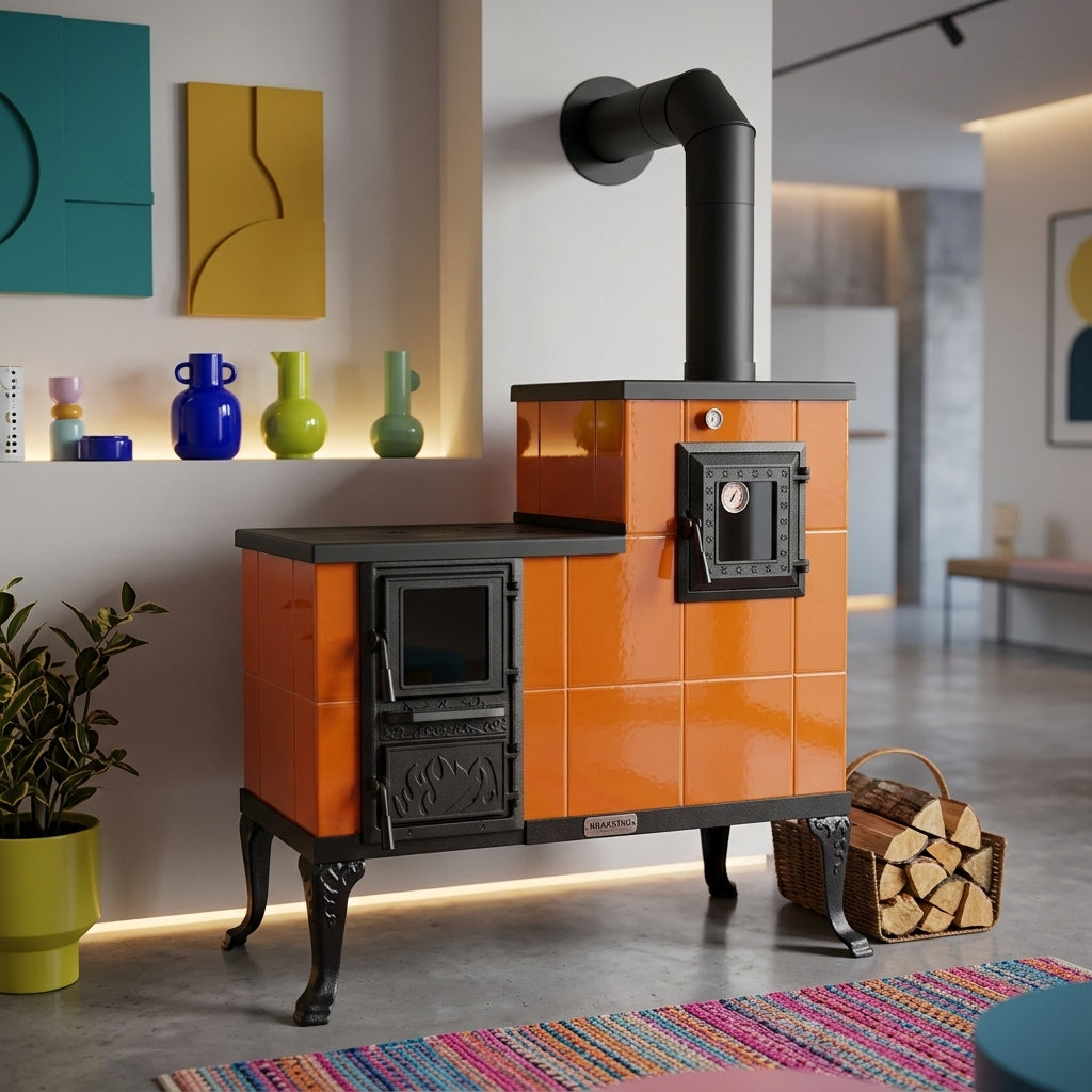 KERAAMINEN KAMIINA MALLI 1 ORANSSI OIKEA 10 kW