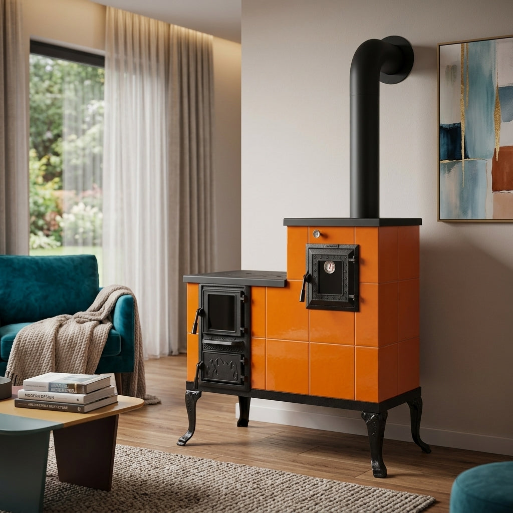 KERAAMINEN KAMIINA MALLI 1 ORANSSI OIKEA 10 kW