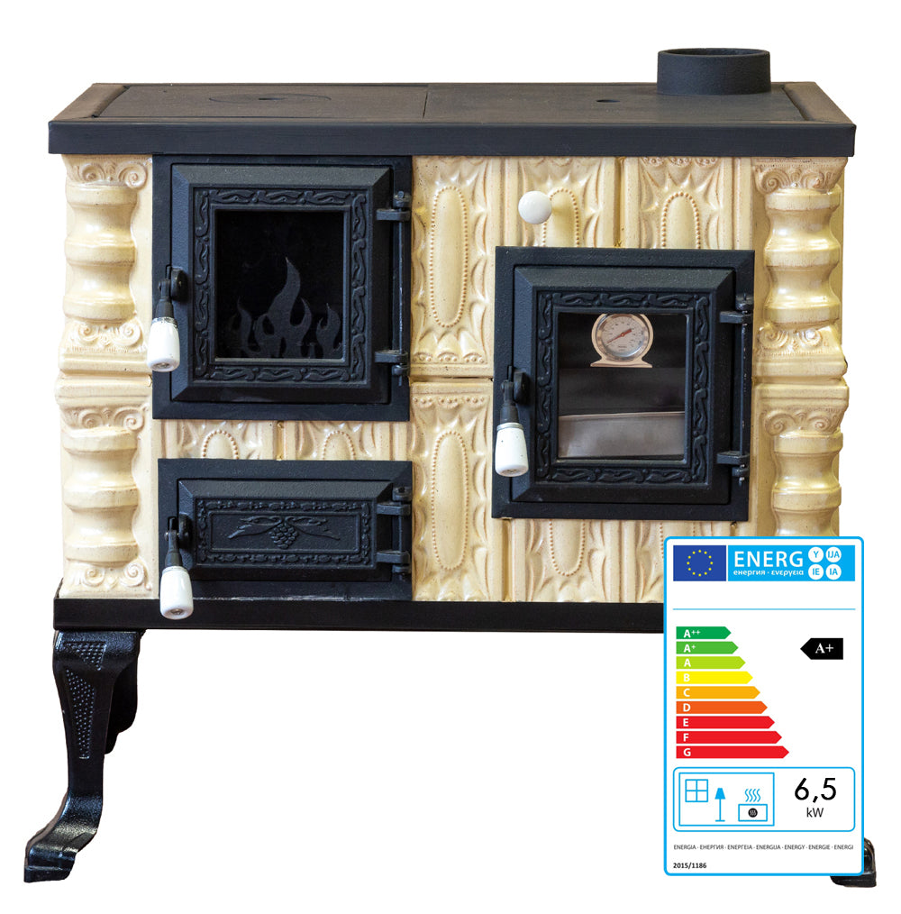 STUFA IN CERAMICA MODELLO 7 CREMA DESTRA 6,5 kW