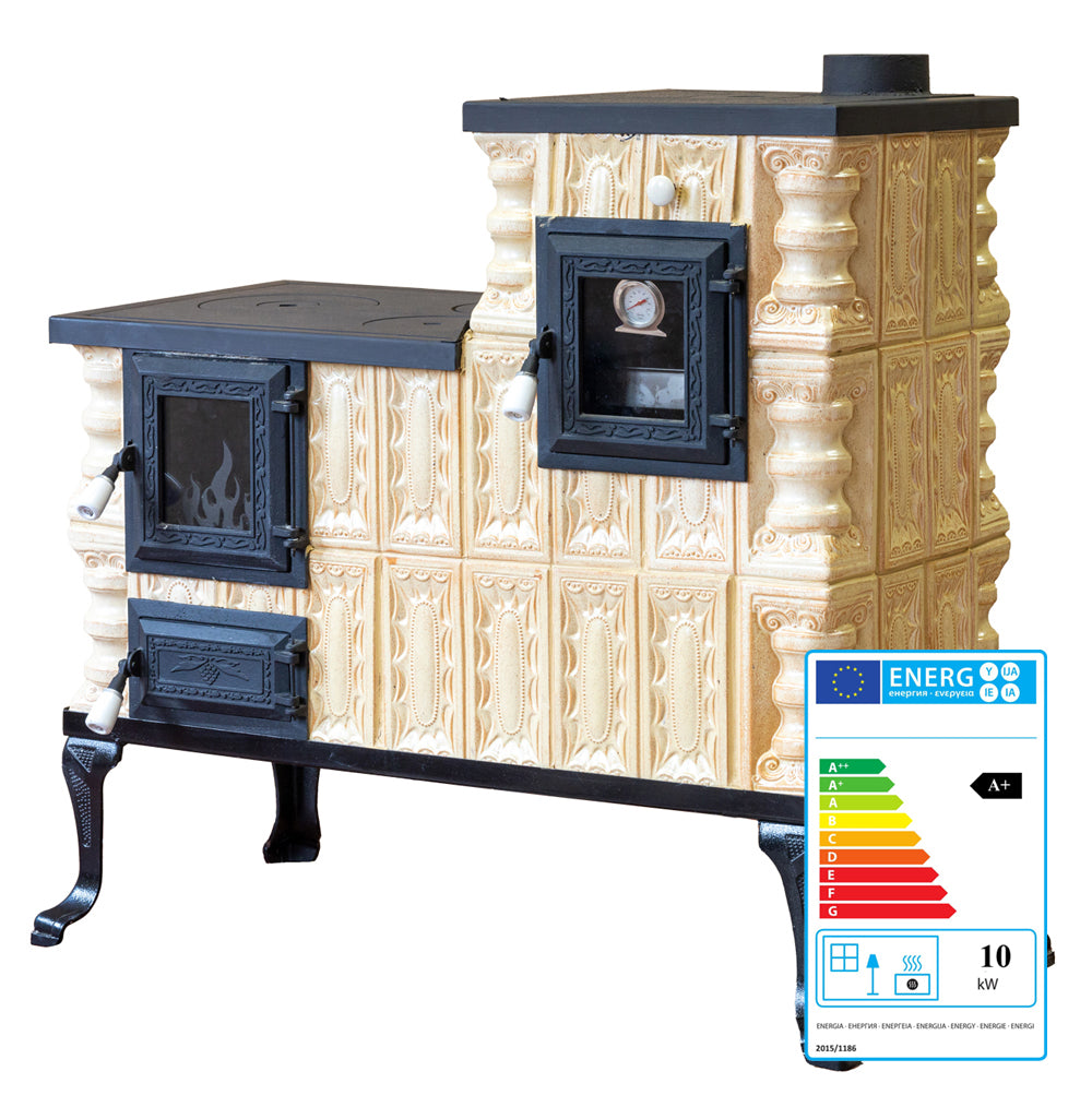 STUFA IN CERAMICA MODELLO 1 CREMA DESTRA 10 kW