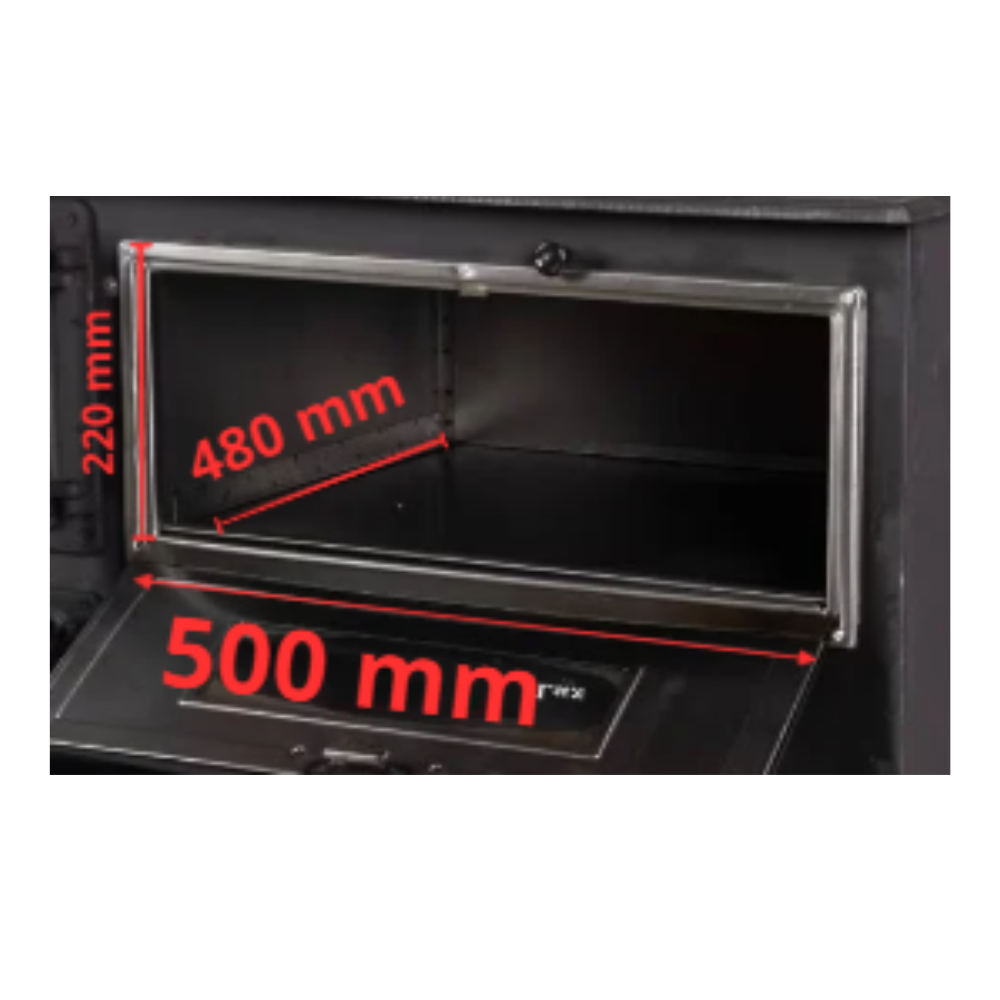 MEGA-RABATT!!! 9-kW-emaillierter Holzherd / Holzofen mit Backofen und großer Kochfläche, 9 kW, Ausrichtung links