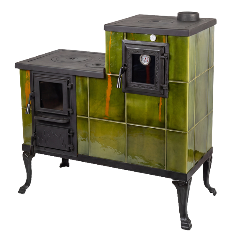 CERAMIC STOVE MODEL 1 LIGHT GREEN RIGHT 10 kW