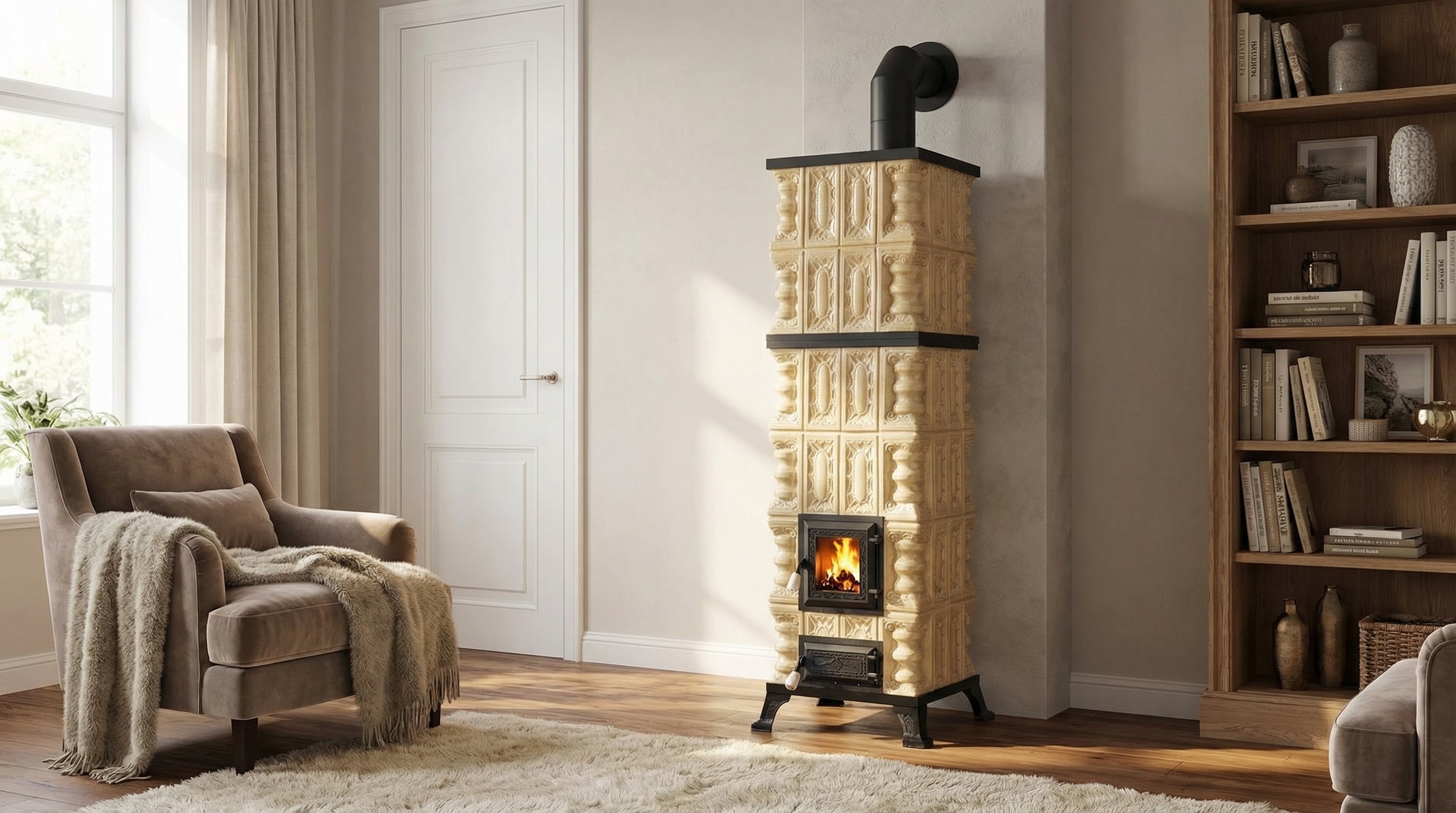 POÊLE CÉRAMIQUE MODÈLE 11 CRÈME 10 kW