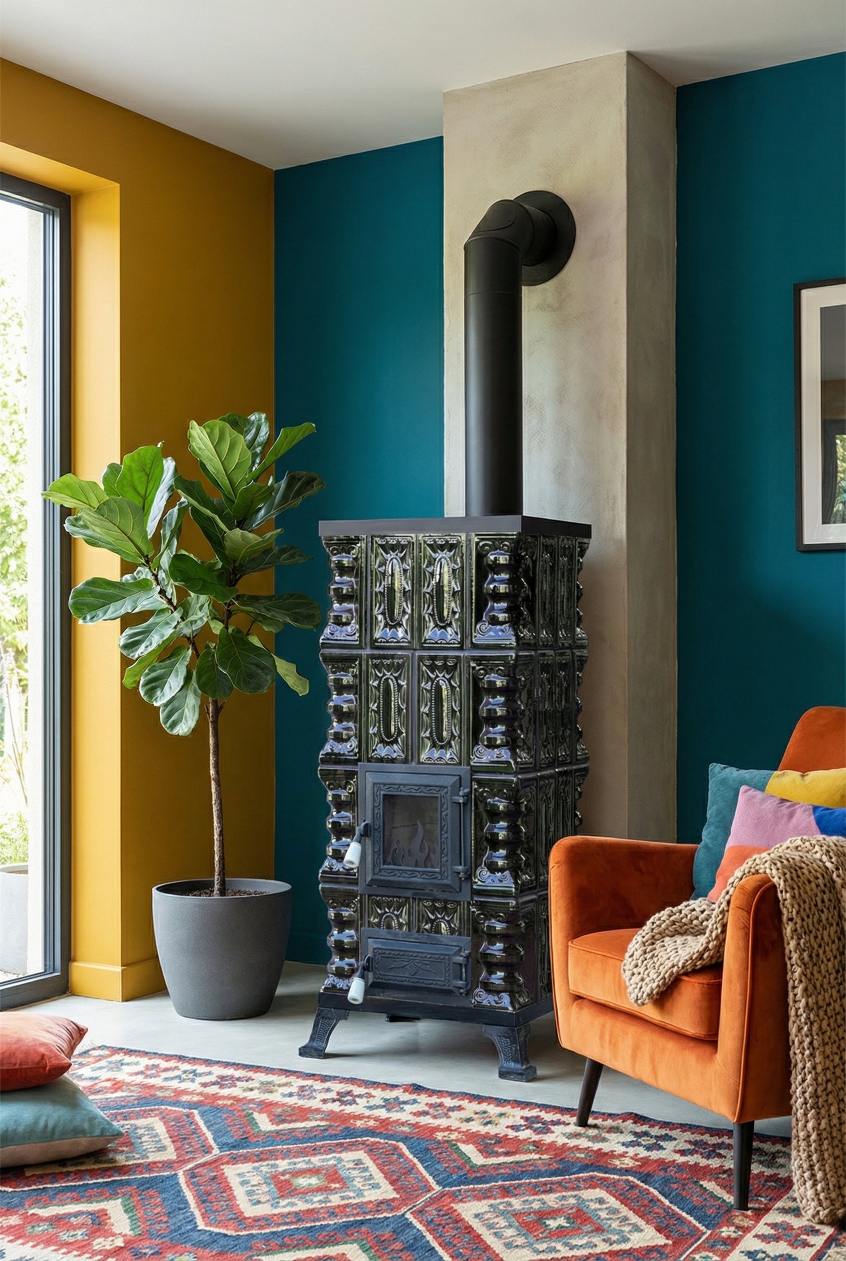 POÊLE CÉRAMIQUE MODÈLE 2 VERT 7 kW