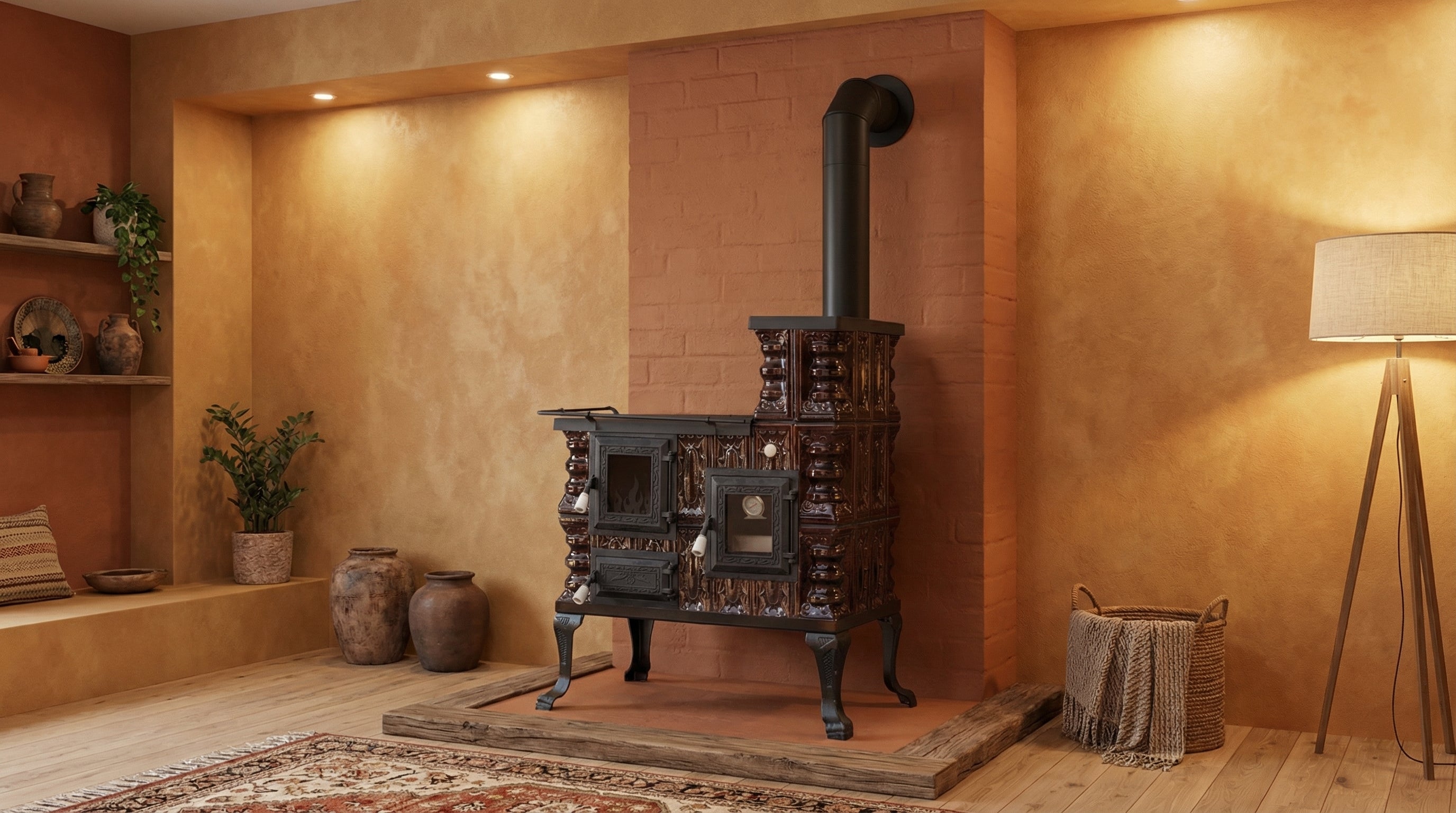 POÊLE CÉRAMIQUE MODÈLE 27 MARRON DROIT 8 kW