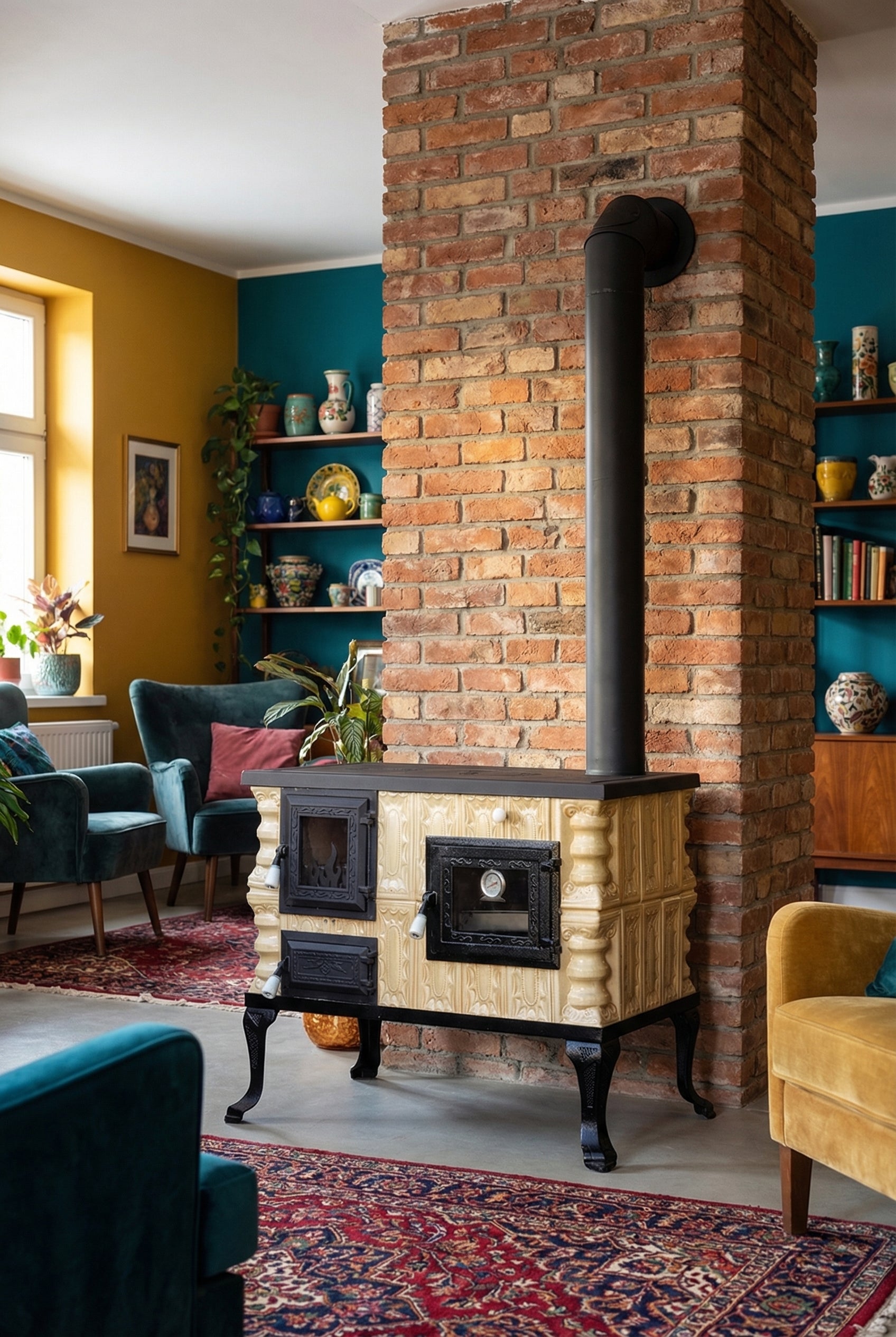 POÊLE CÉRAMIQUE MODÈLE 6 CRÈME DROIT 10 kW