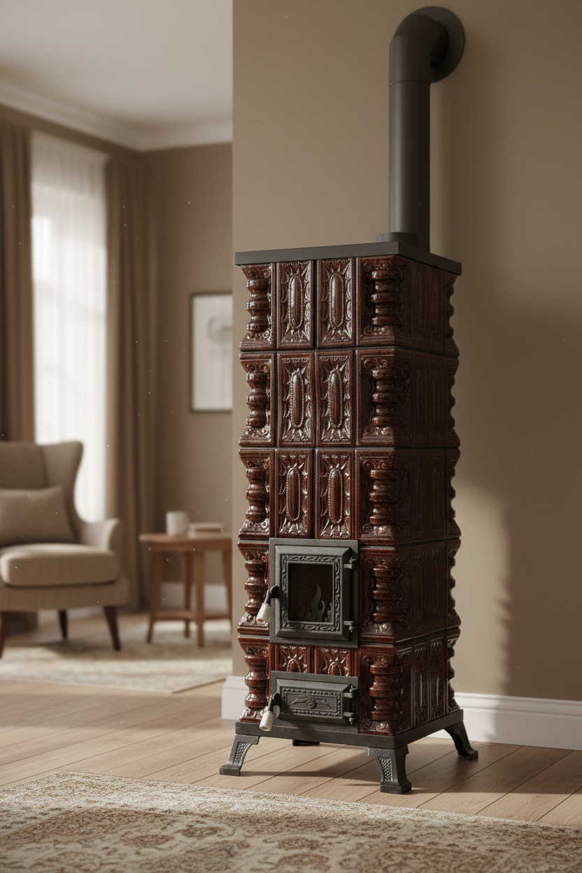 POÊLE CÉRAMIQUE MODÈLE 3 MARRON 8 kW