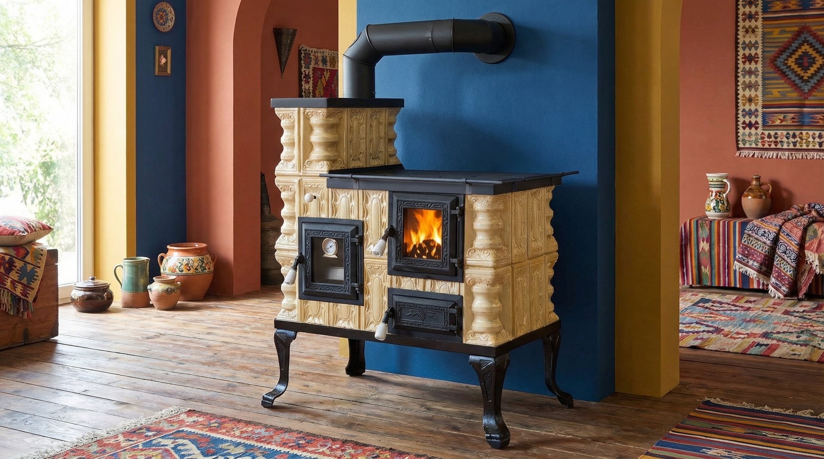 CERAMIC STOVE MODEL 27 CREAM LEFT 8 kW