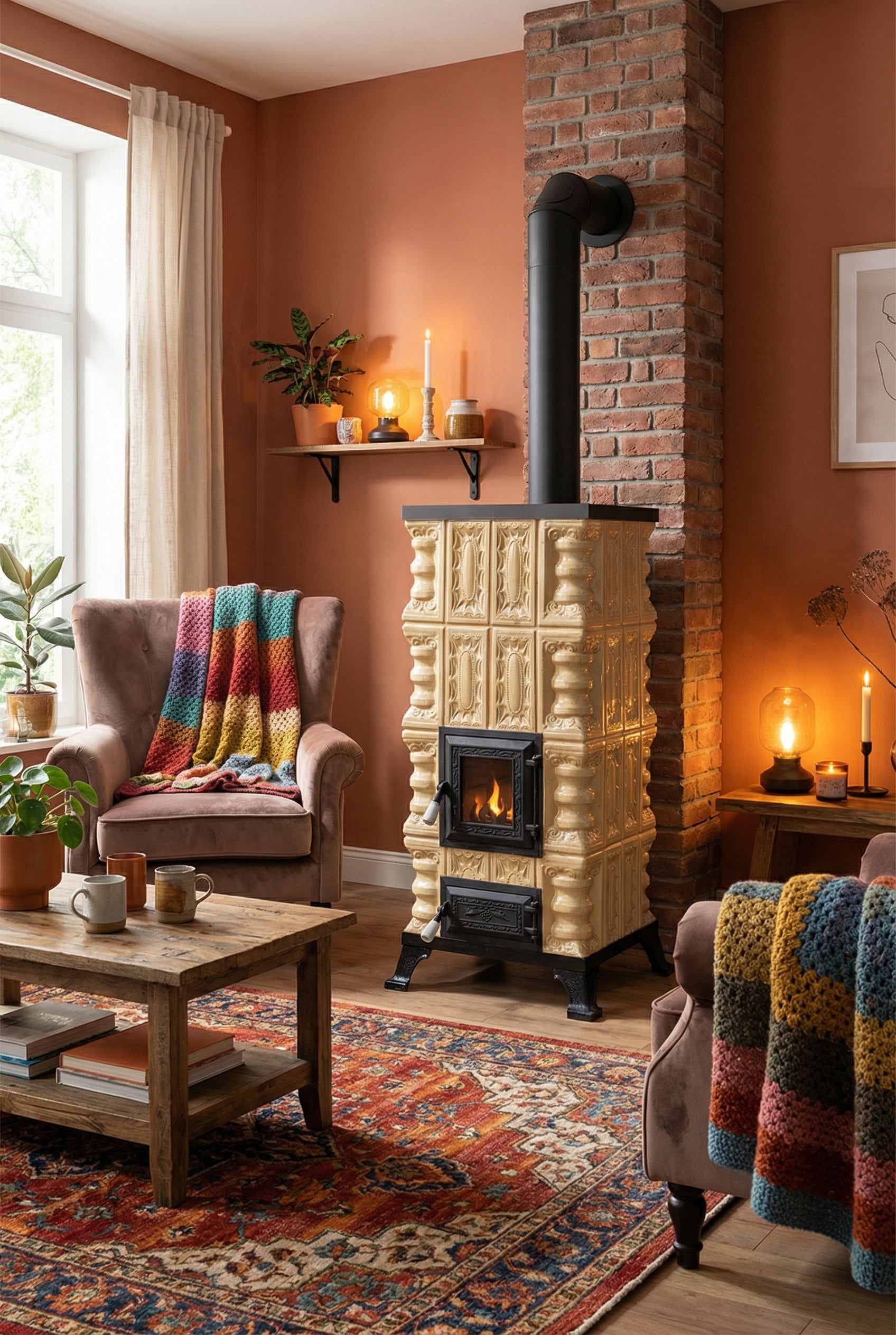 CERAMIC STOVE MODEL 2 CREAM 7 kW