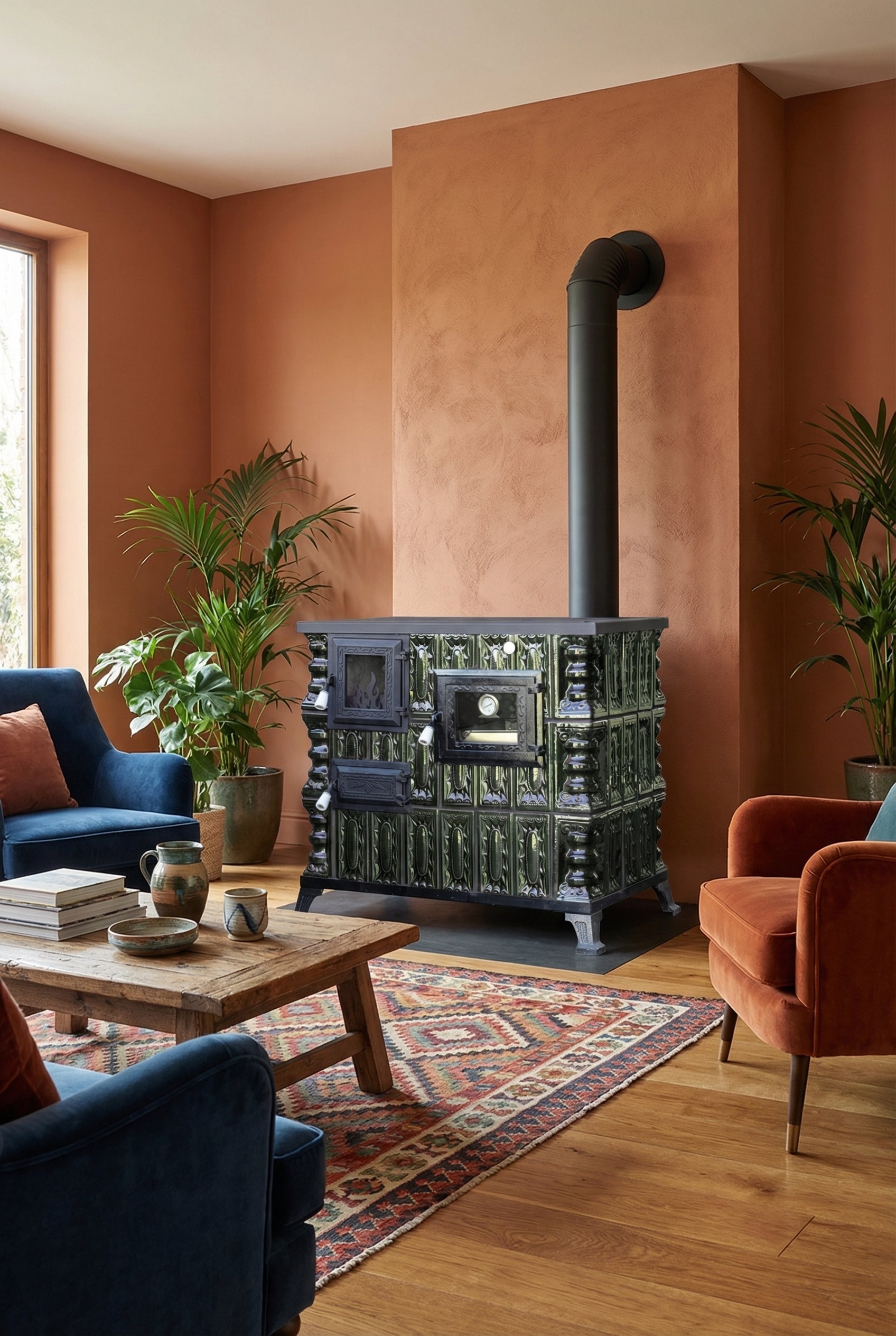 POÊLE CÉRAMIQUE MODÈLE 4 VERT DROIT 10 kW