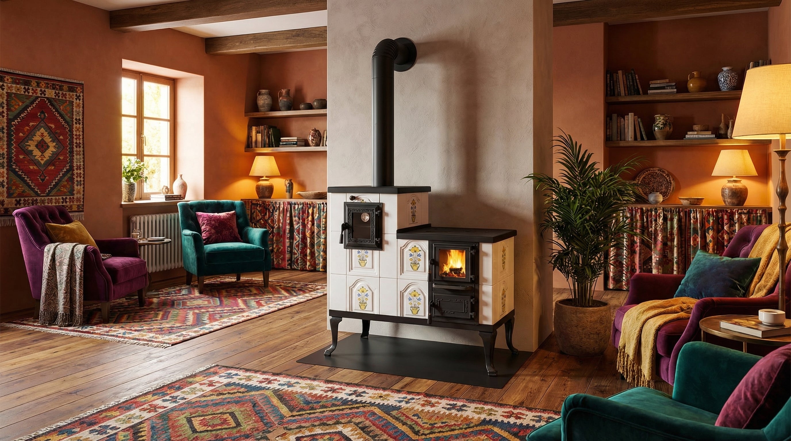 POÊLE CÉRAMIQUE MODÈLE 1 FOLK GAUCHE 10 kW