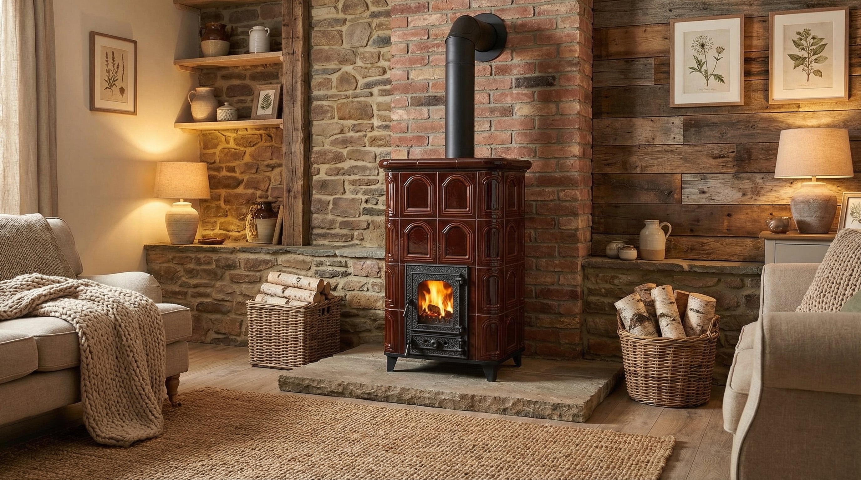 POÊLE CÉRAMIQUE MODÈLE 25 MARRON 10 kW