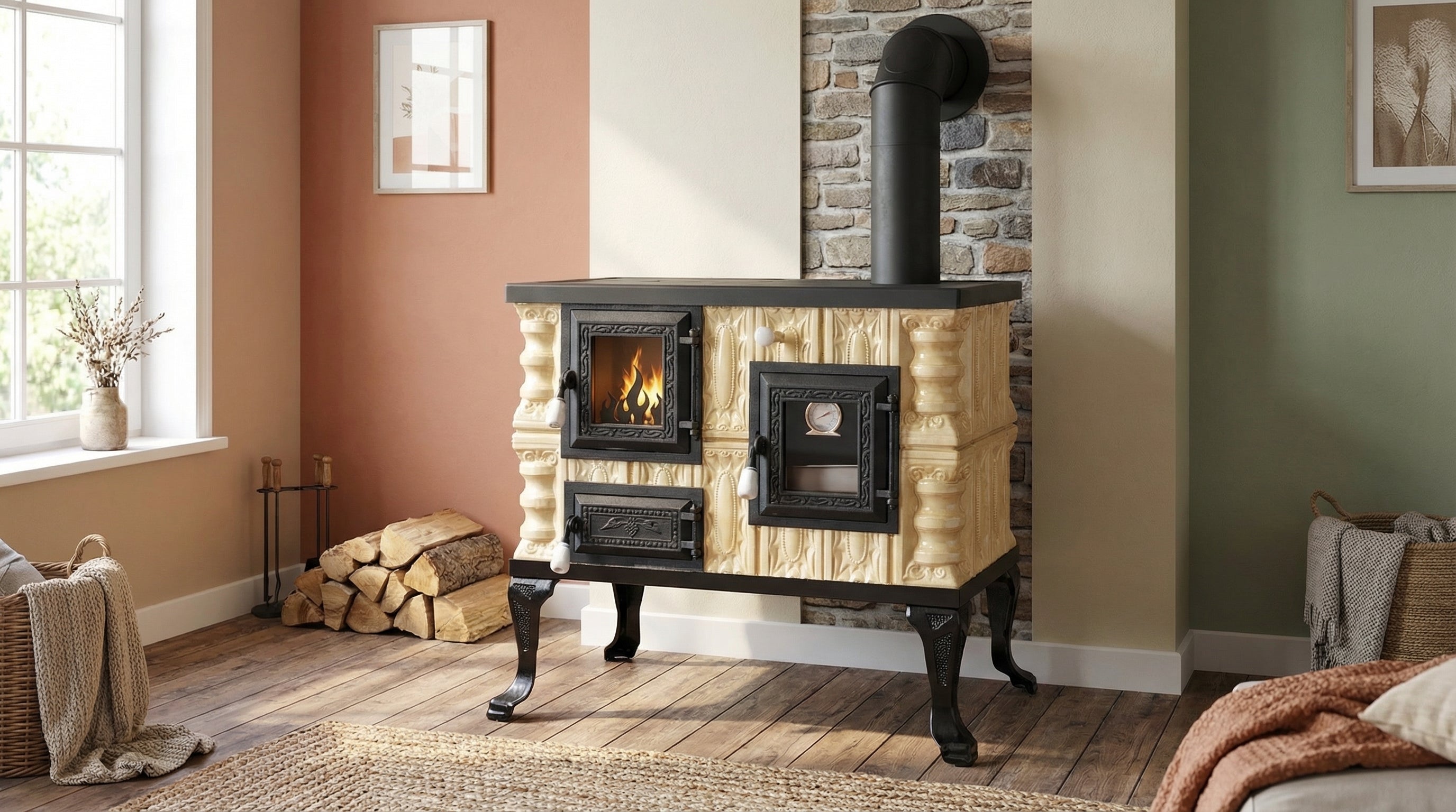 KERAMIKOFEN MODELL 7 CREME RECHTS 6,5 kW