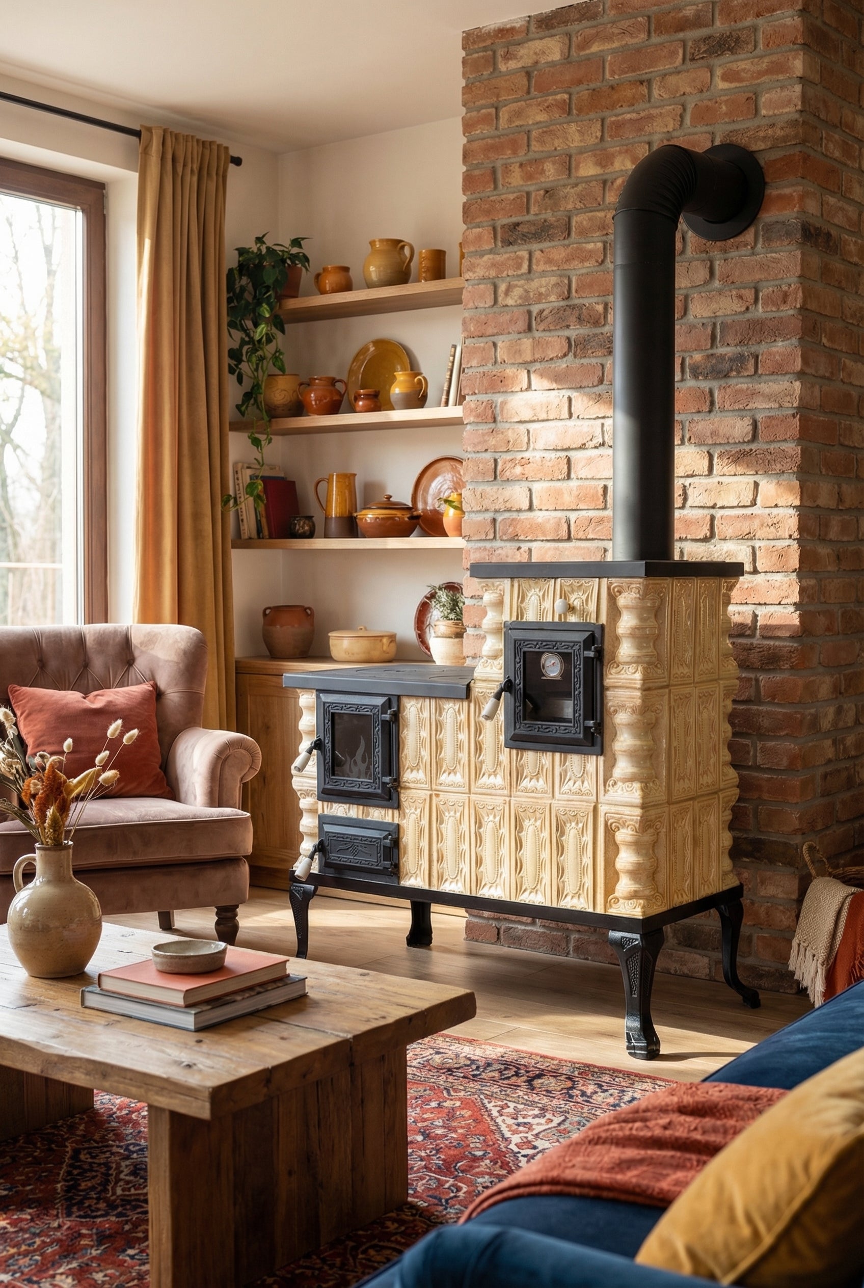 POÊLE CÉRAMIQUE MODÈLE 1 CRÈME DROIT 10 kW