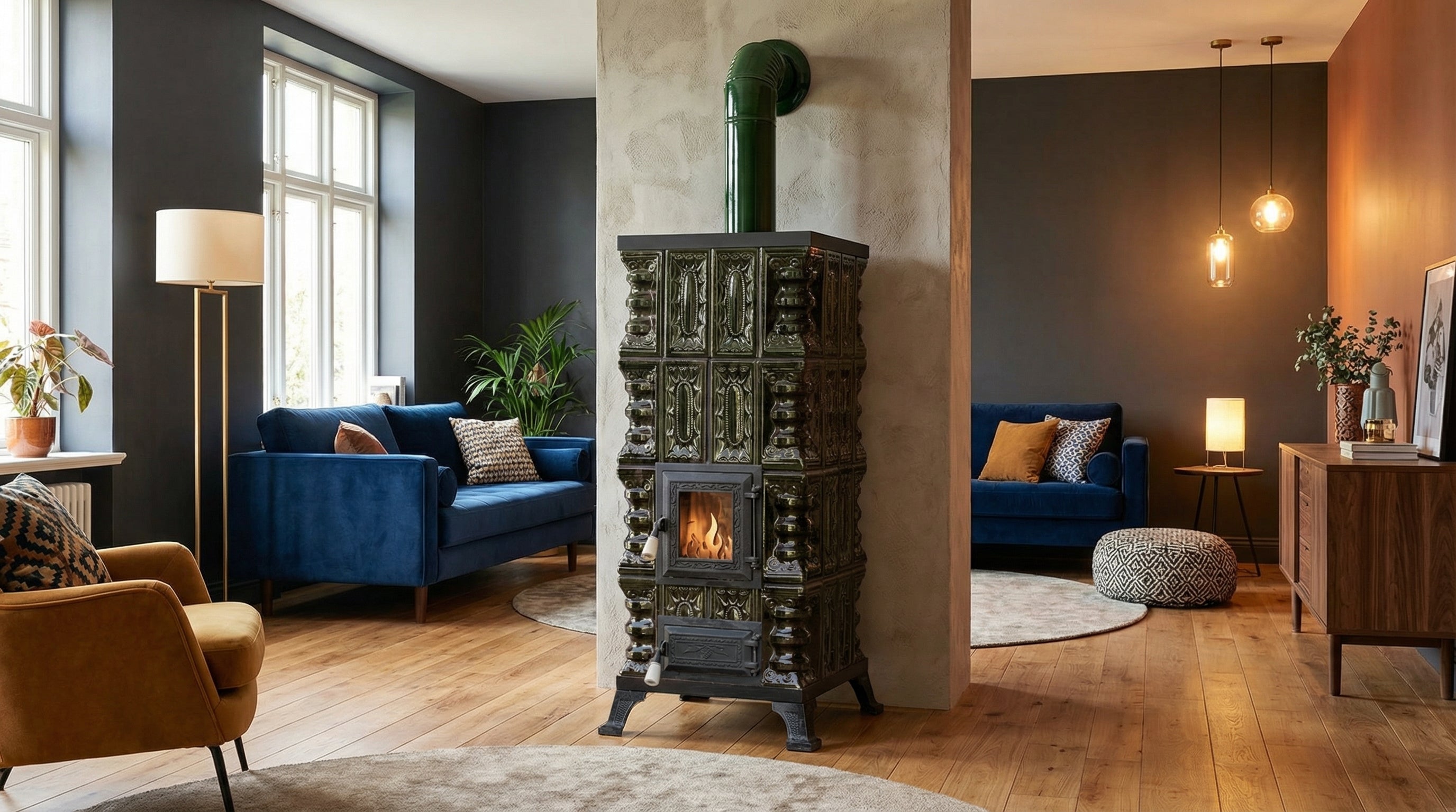 POÊLE CÉRAMIQUE MODÈLE 2 VERT 7 kW