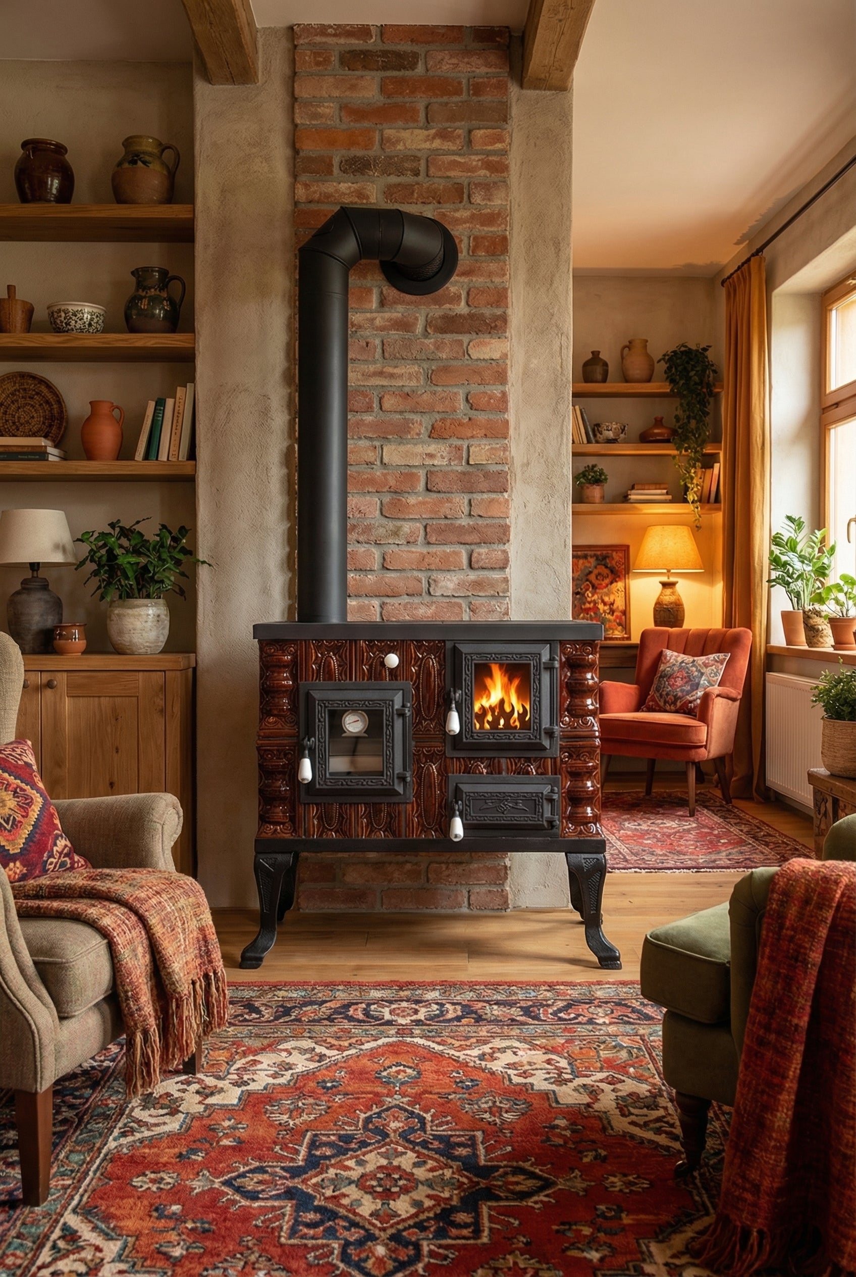 Piec ceramiczny model 7 brązowy lewy 6,5 kW