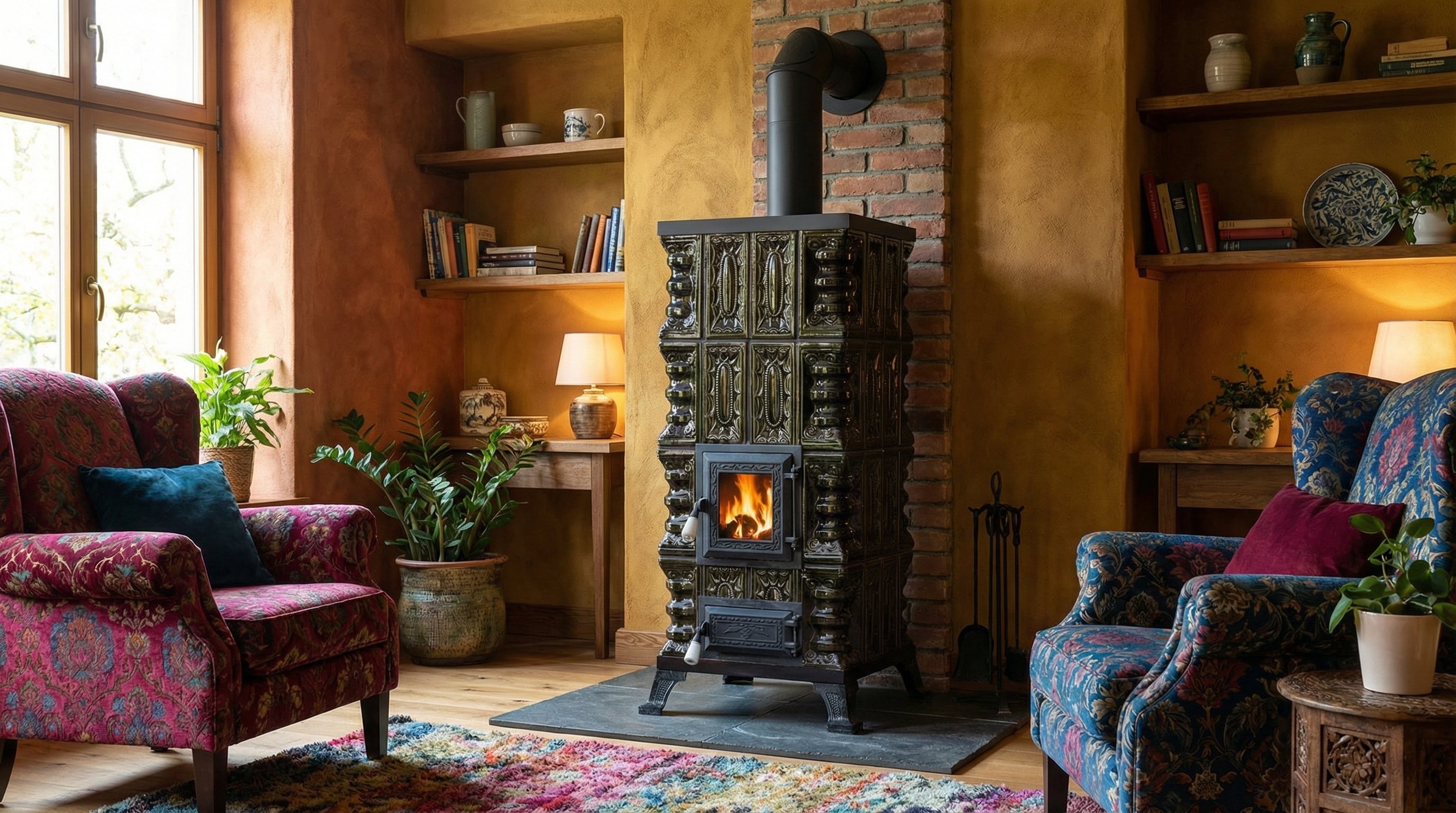 POÊLE CÉRAMIQUE MODÈLE 2 VERT 7 kW