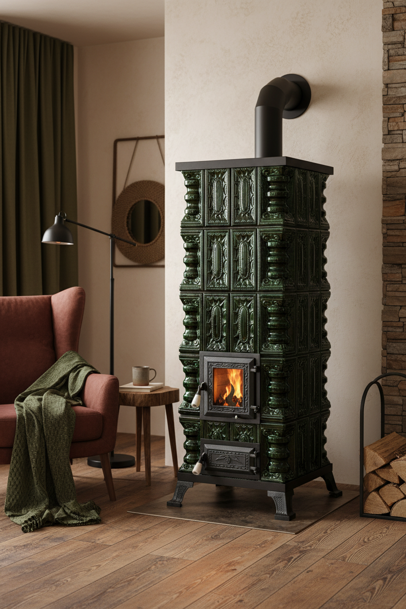 POÊLE CÉRAMIQUE MODÈLE 3 VERT 8 kW