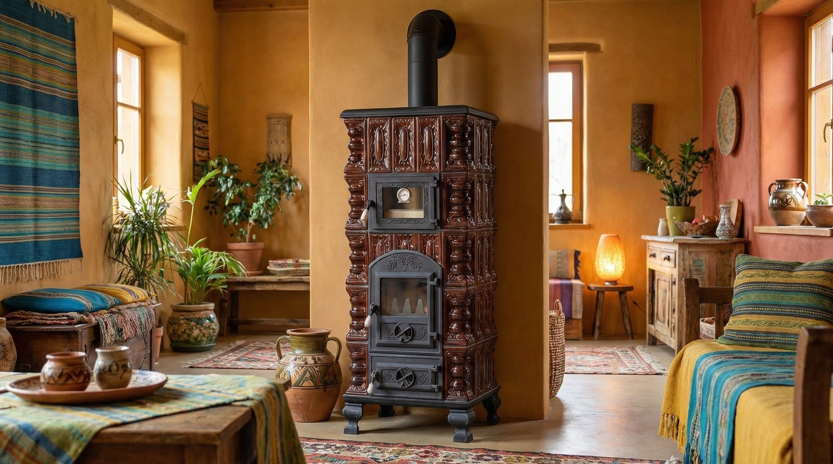 POÊLE CÉRAMIQUE MODÈLE 5 MARRON 10 kW
