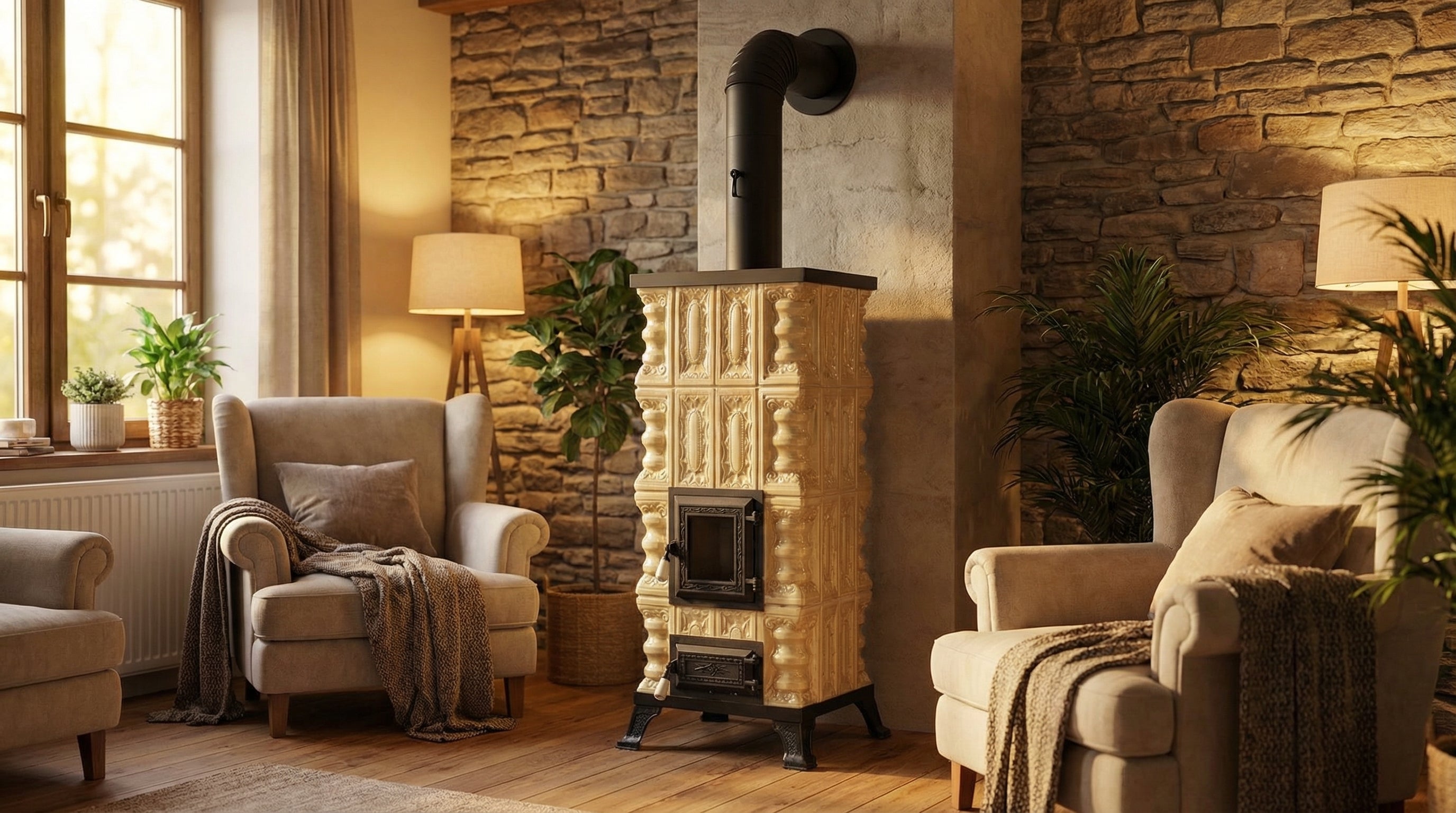 CERAMIC STOVE MODEL 2 CREAM 7 kW