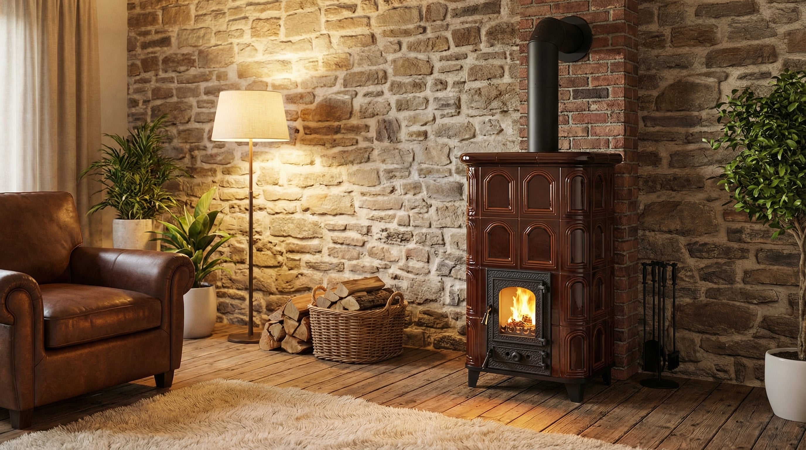 POÊLE CÉRAMIQUE MODÈLE 25 MARRON 10 kW