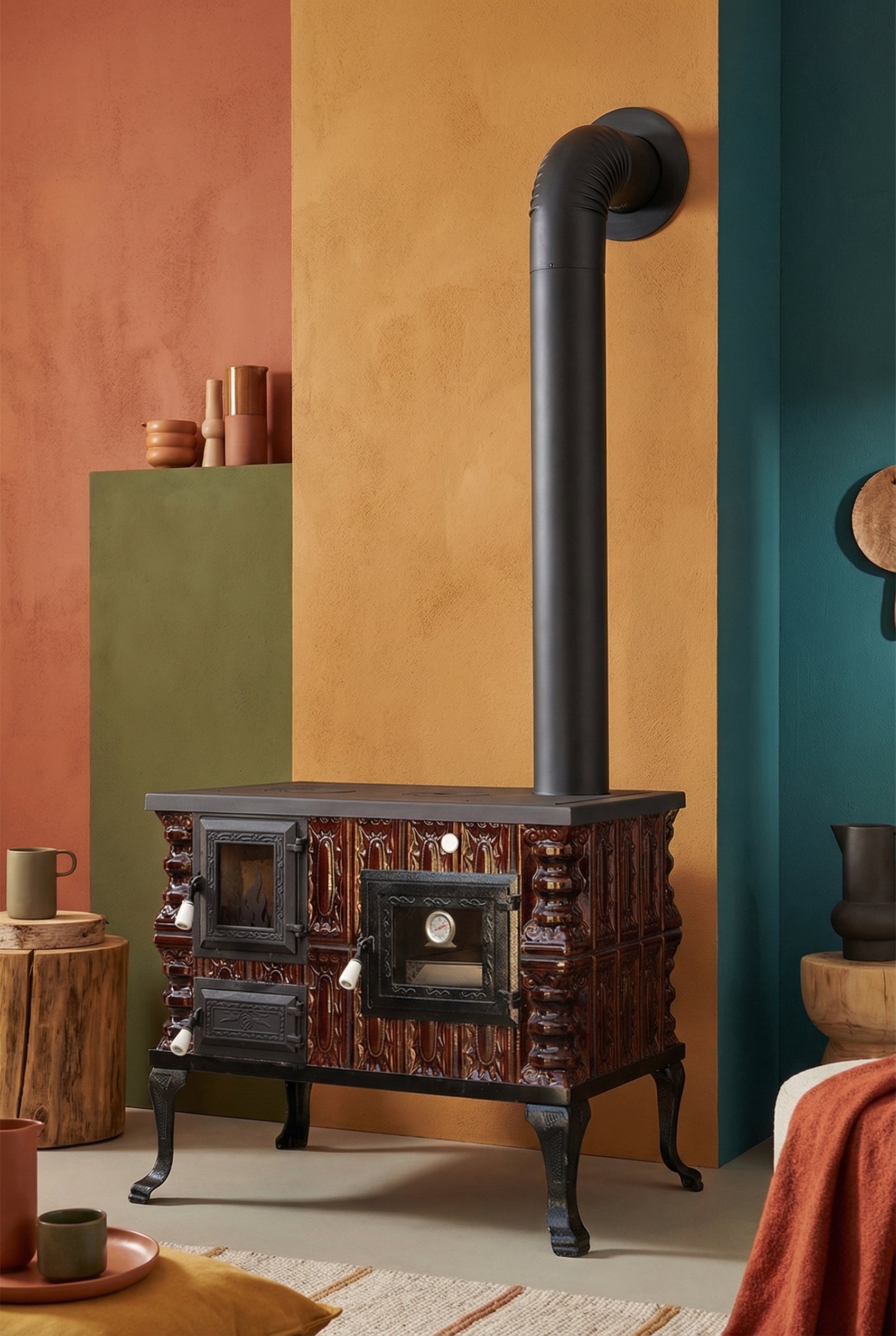 POÊLE CÉRAMIQUE MODÈLE 6 MARRON DROIT 10 kW