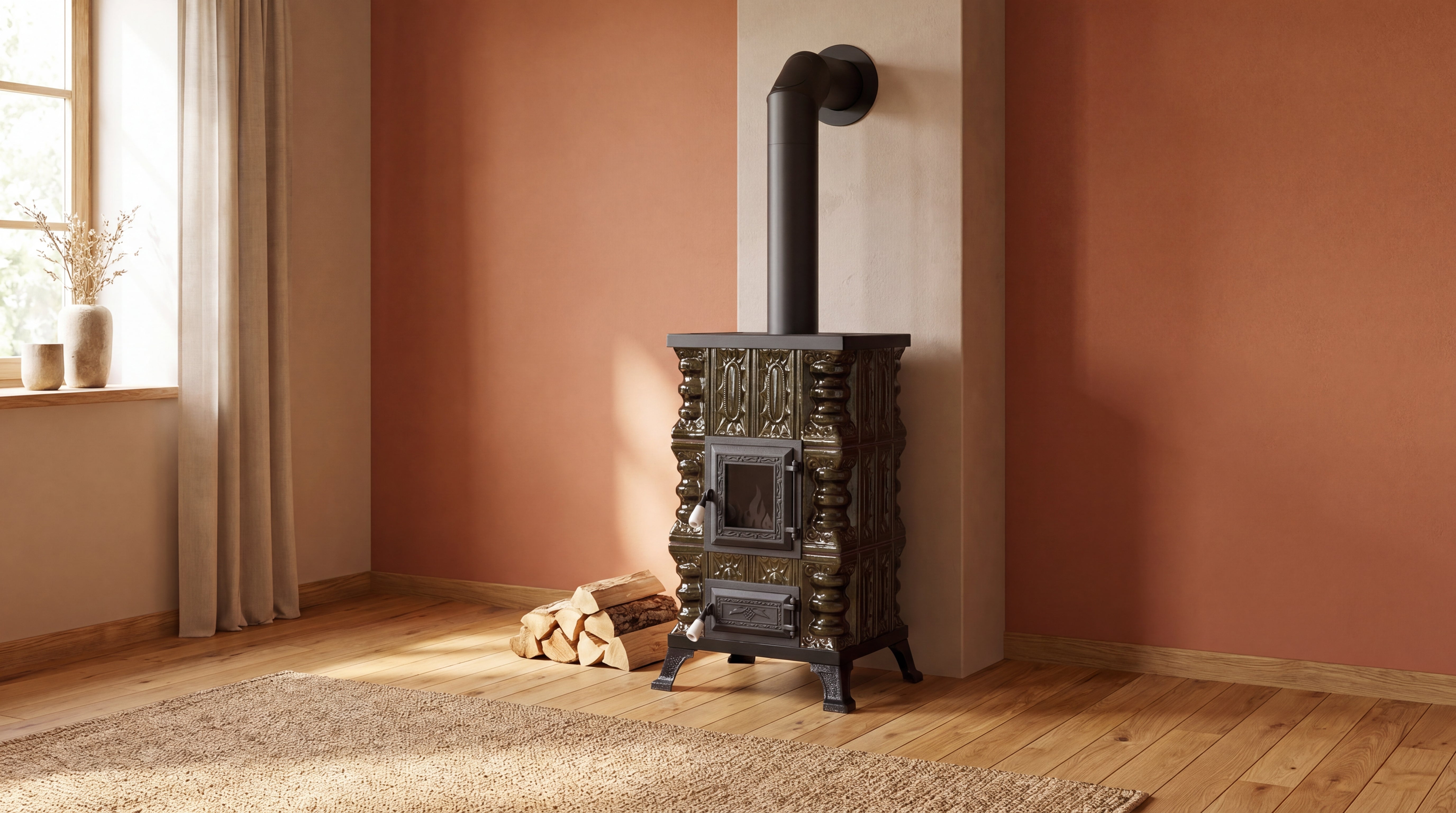 POÊLE CÉRAMIQUE MODÈLE 15 VERT 5 kW