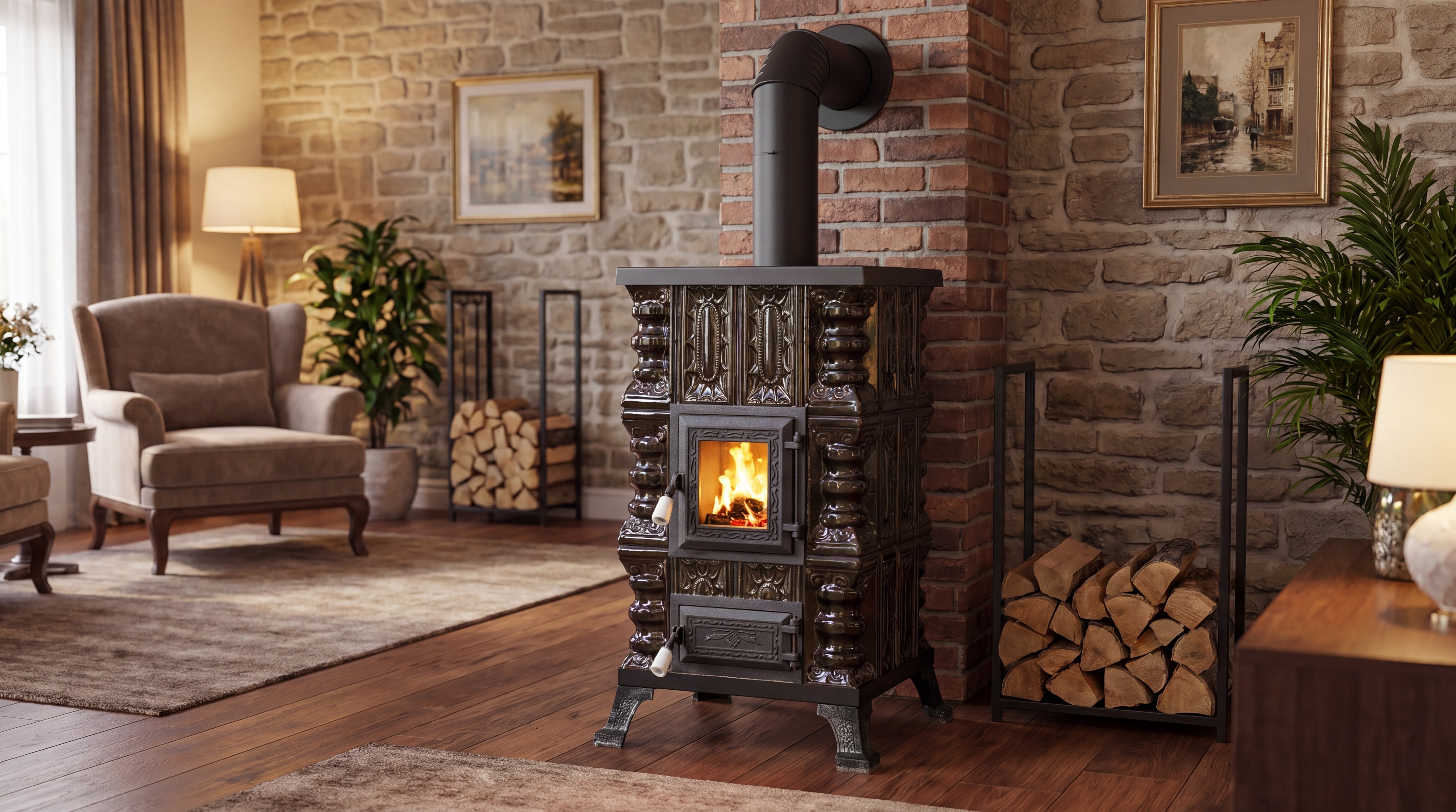 POÊLE CÉRAMIQUE MODÈLE 15 MARRON 5 kW