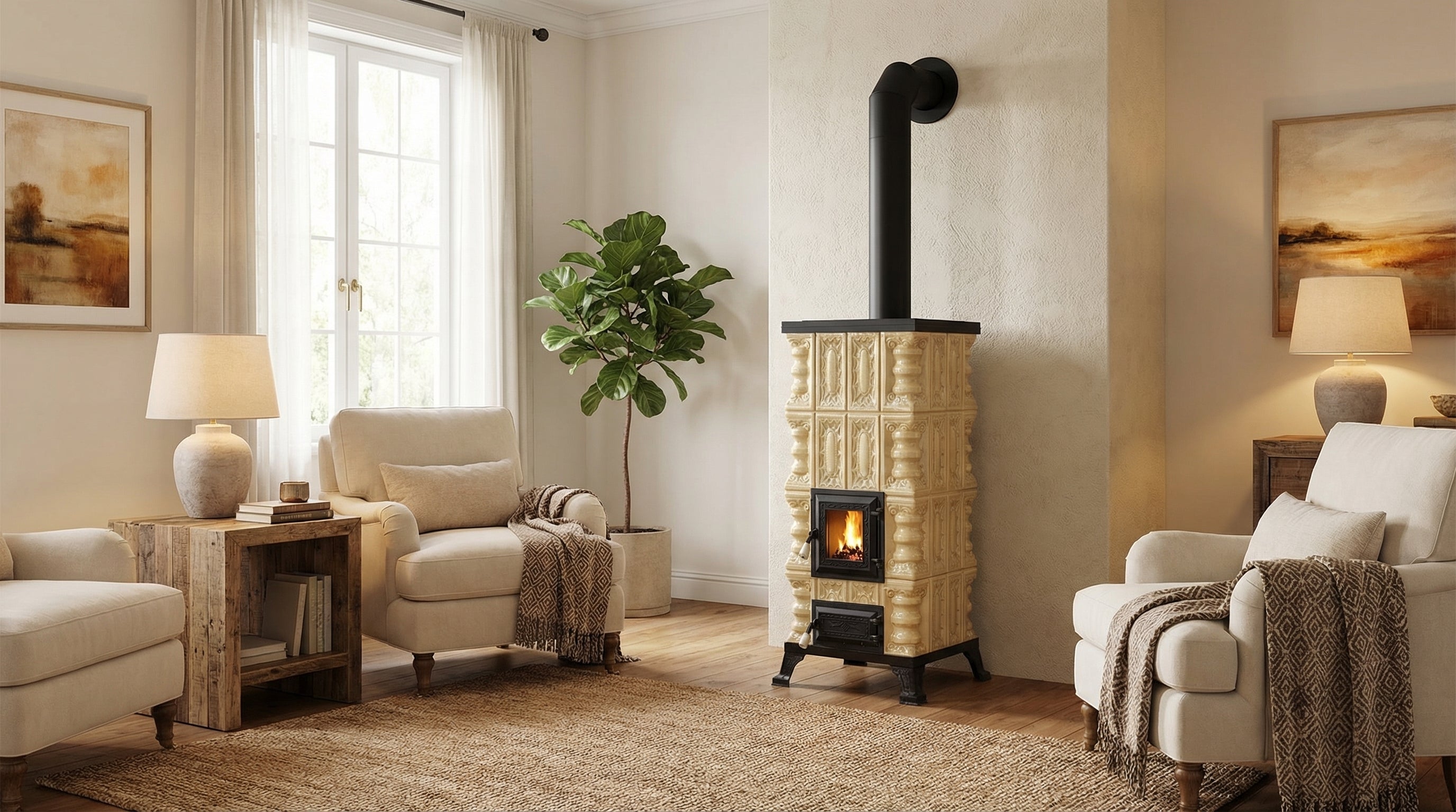 CERAMIC STOVE MODEL 2 CREAM 7 kW