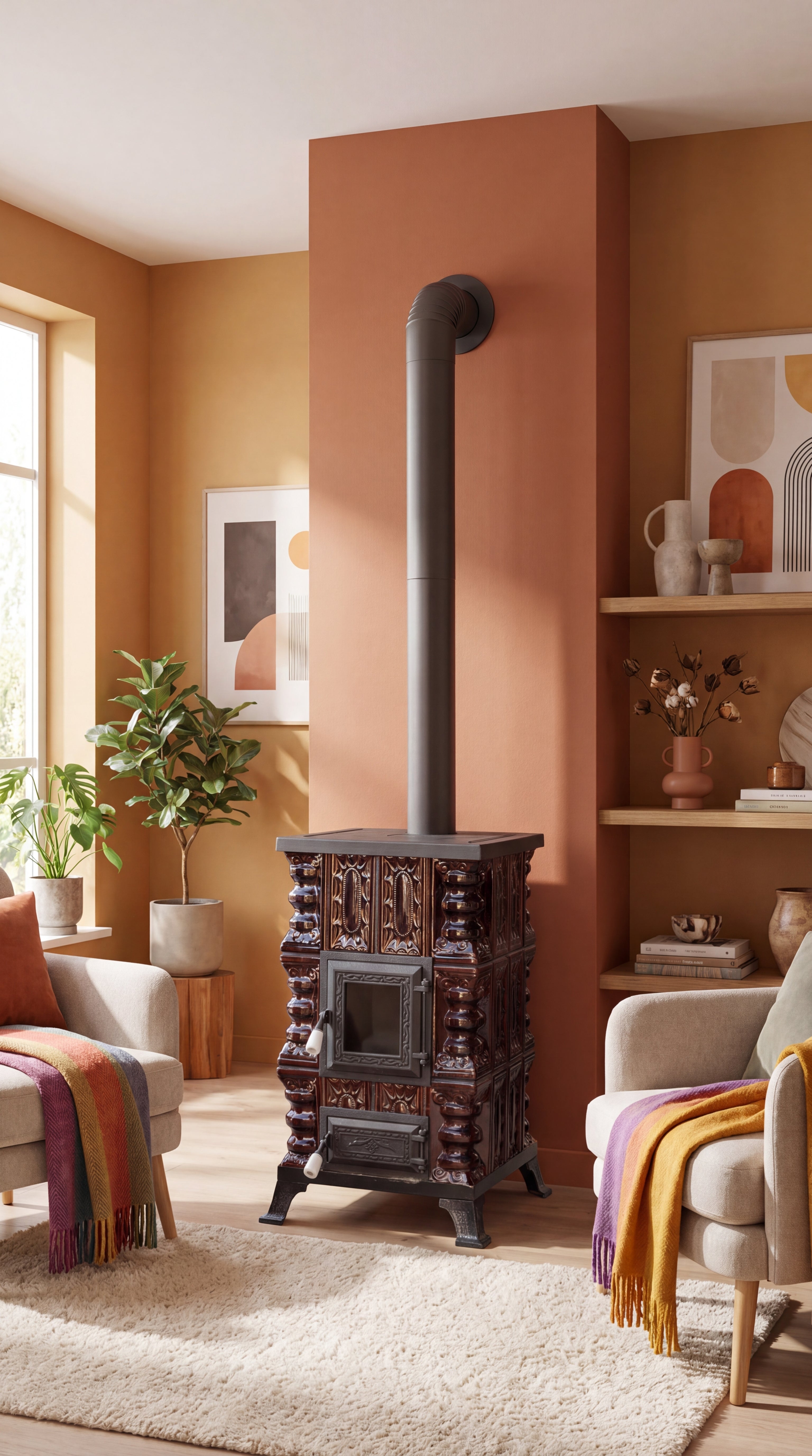 POÊLE CÉRAMIQUE MODÈLE 15 MARRON 5 kW