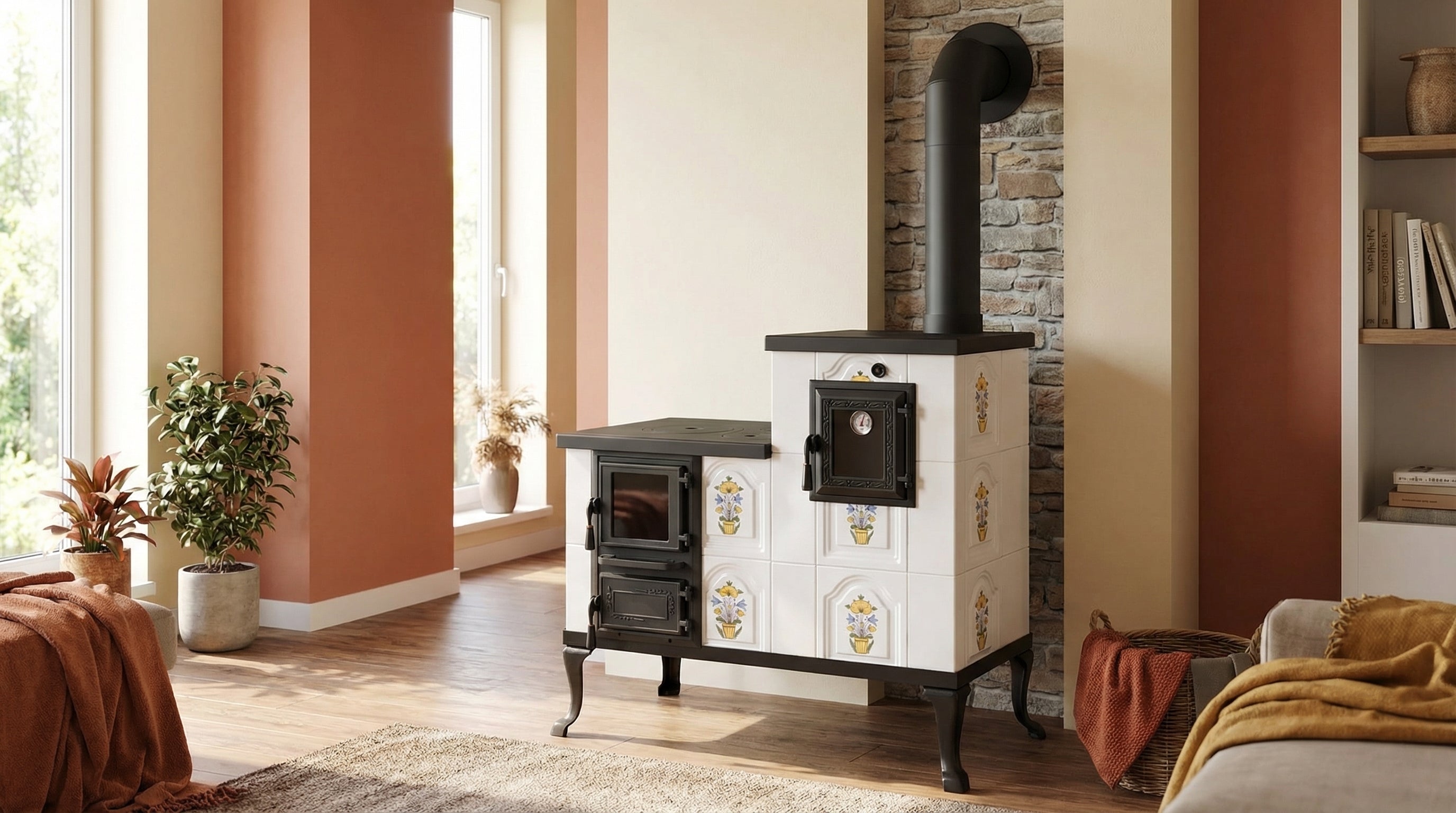 POÊLE CÉRAMIQUE MODÈLE 1 FOLK DROIT 10 kW