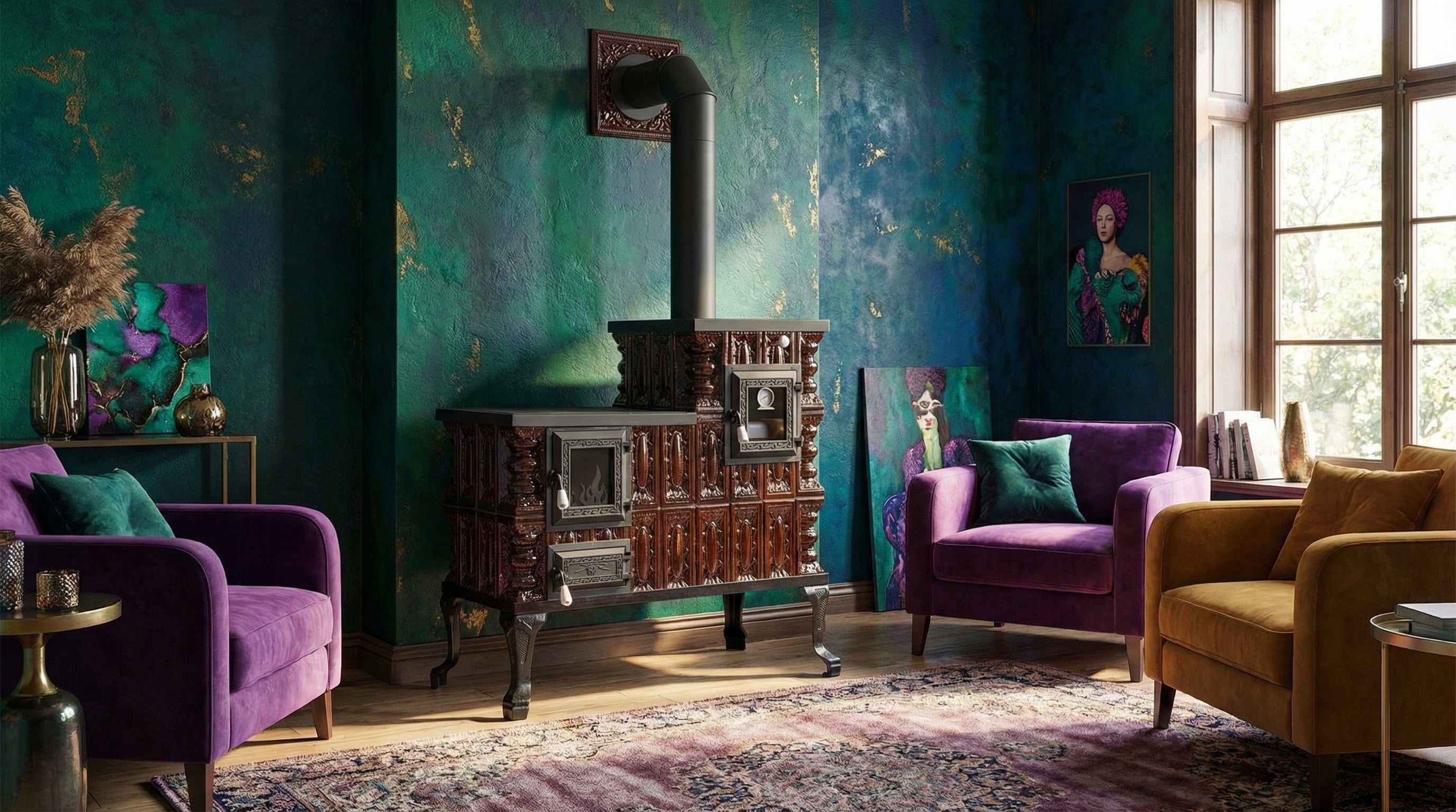 POÊLE CÉRAMIQUE MODÈLE 1 MARRON DROIT 10 kW