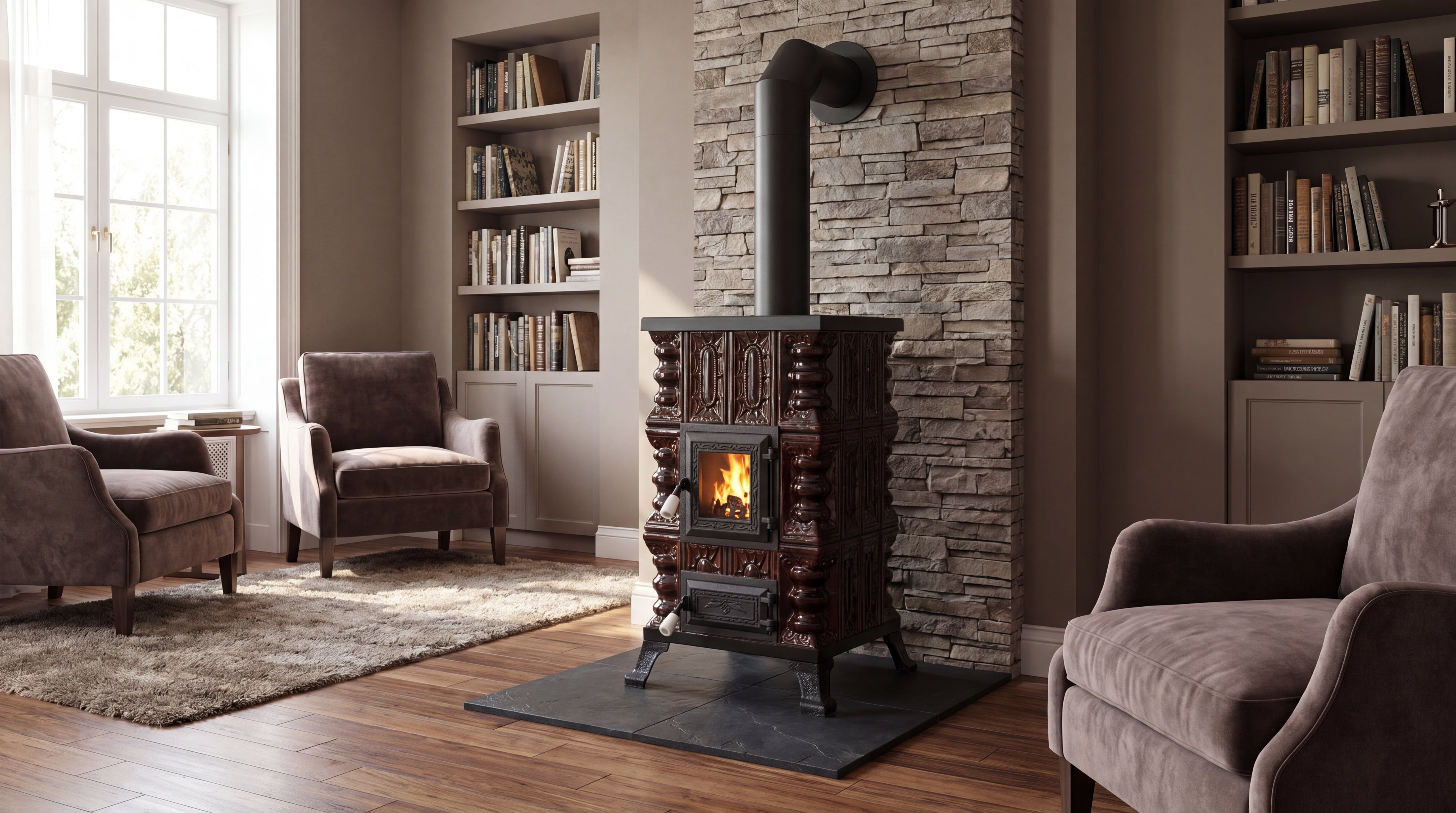 POÊLE CÉRAMIQUE MODÈLE 15 MARRON 5 kW