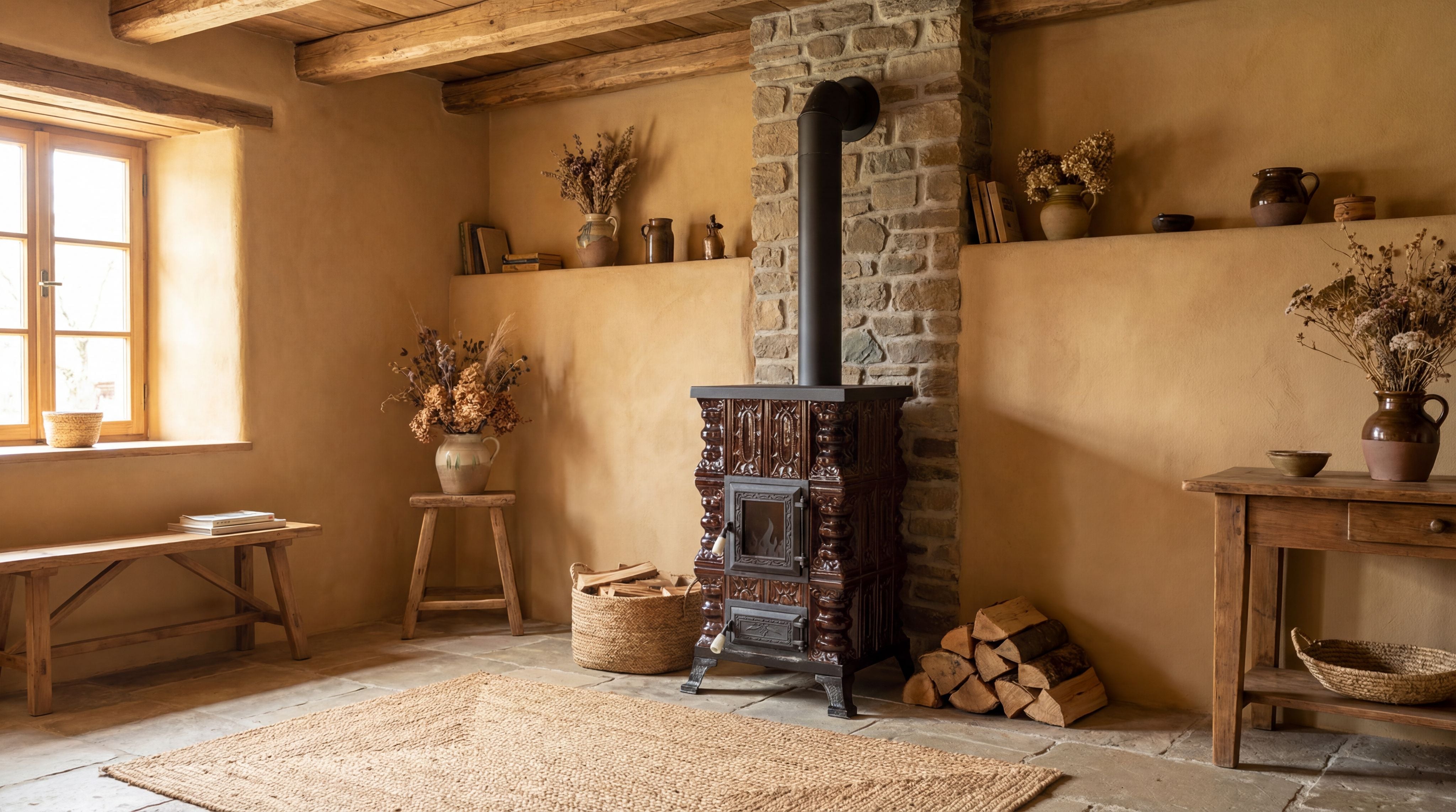 POÊLE CÉRAMIQUE MODÈLE 15 MARRON 5 kW